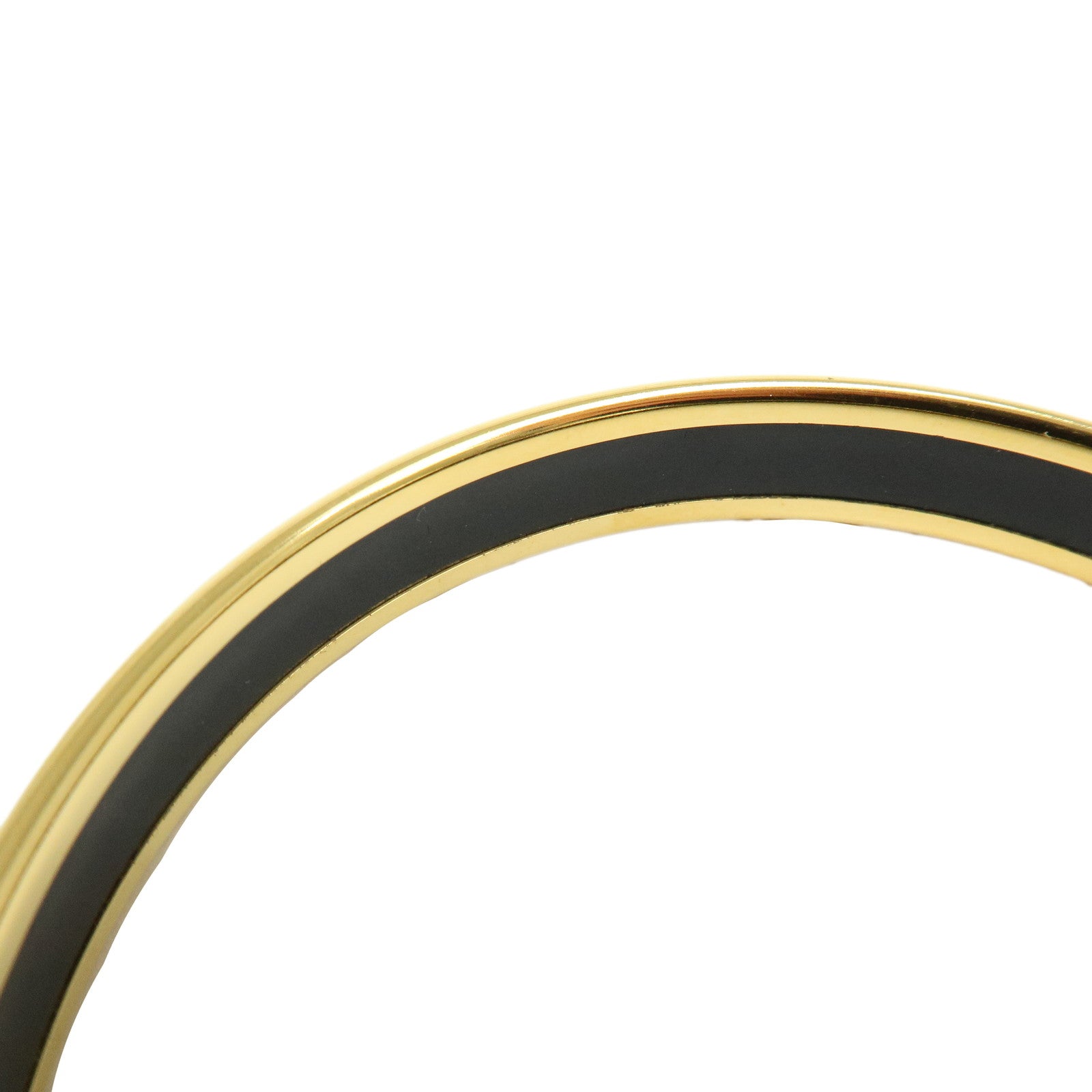 HERMES Email PM Metal Bracelet Bangle Animal Gold Blue