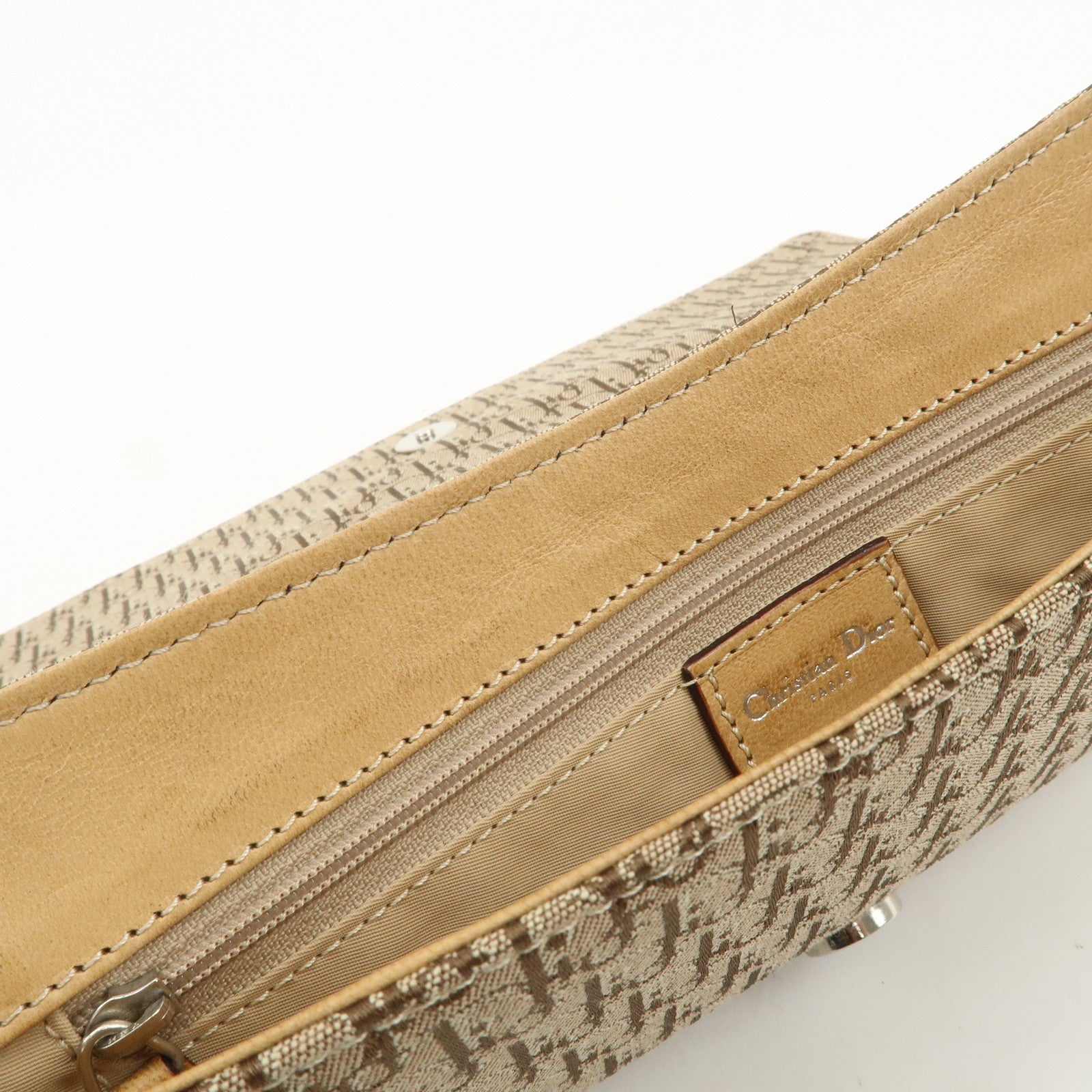 Christian Dior Trotter Street Chic Canvas Leather Shoulder Bag