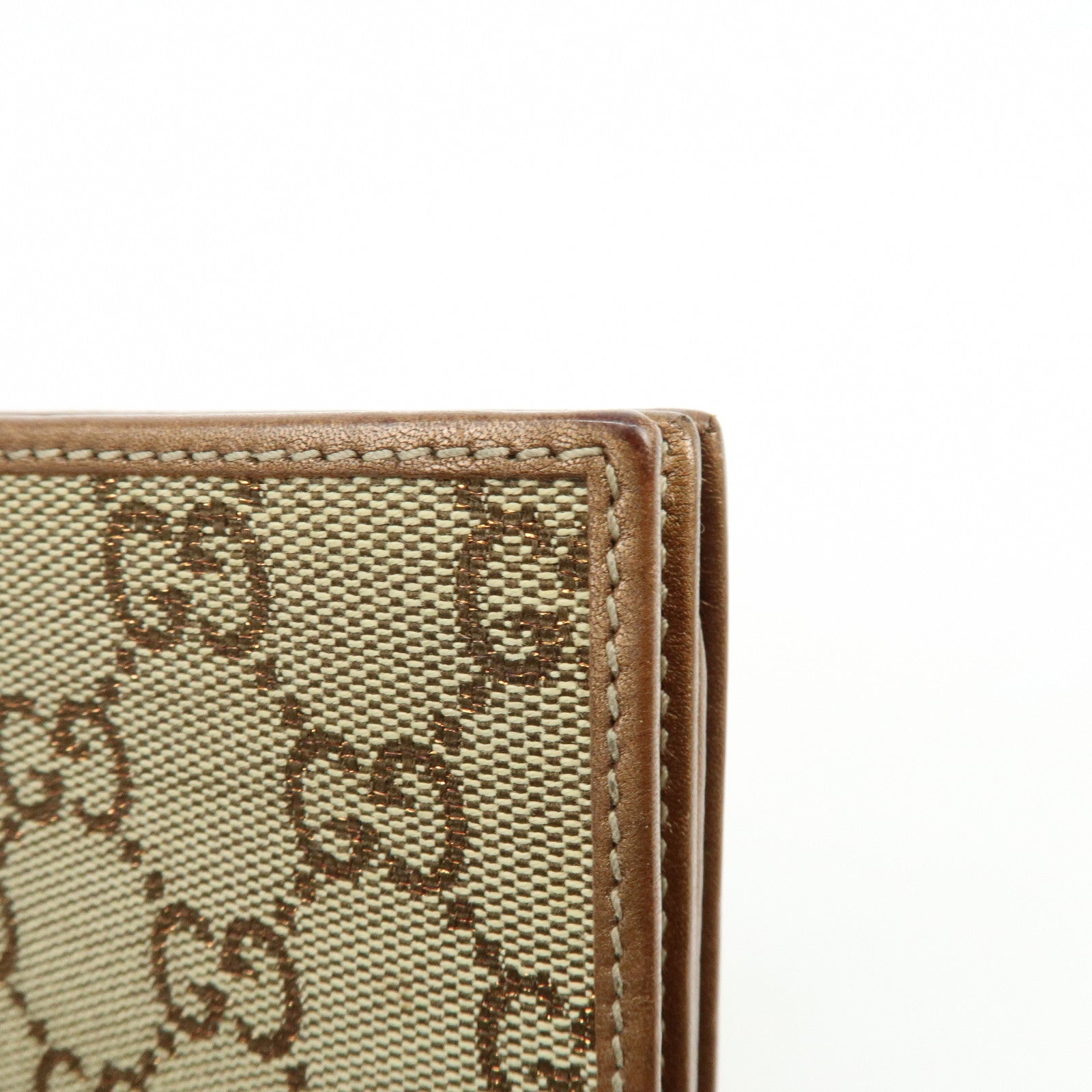 GUCCI Interlocking G GG Canvas Leather Long Wallet Light Brown