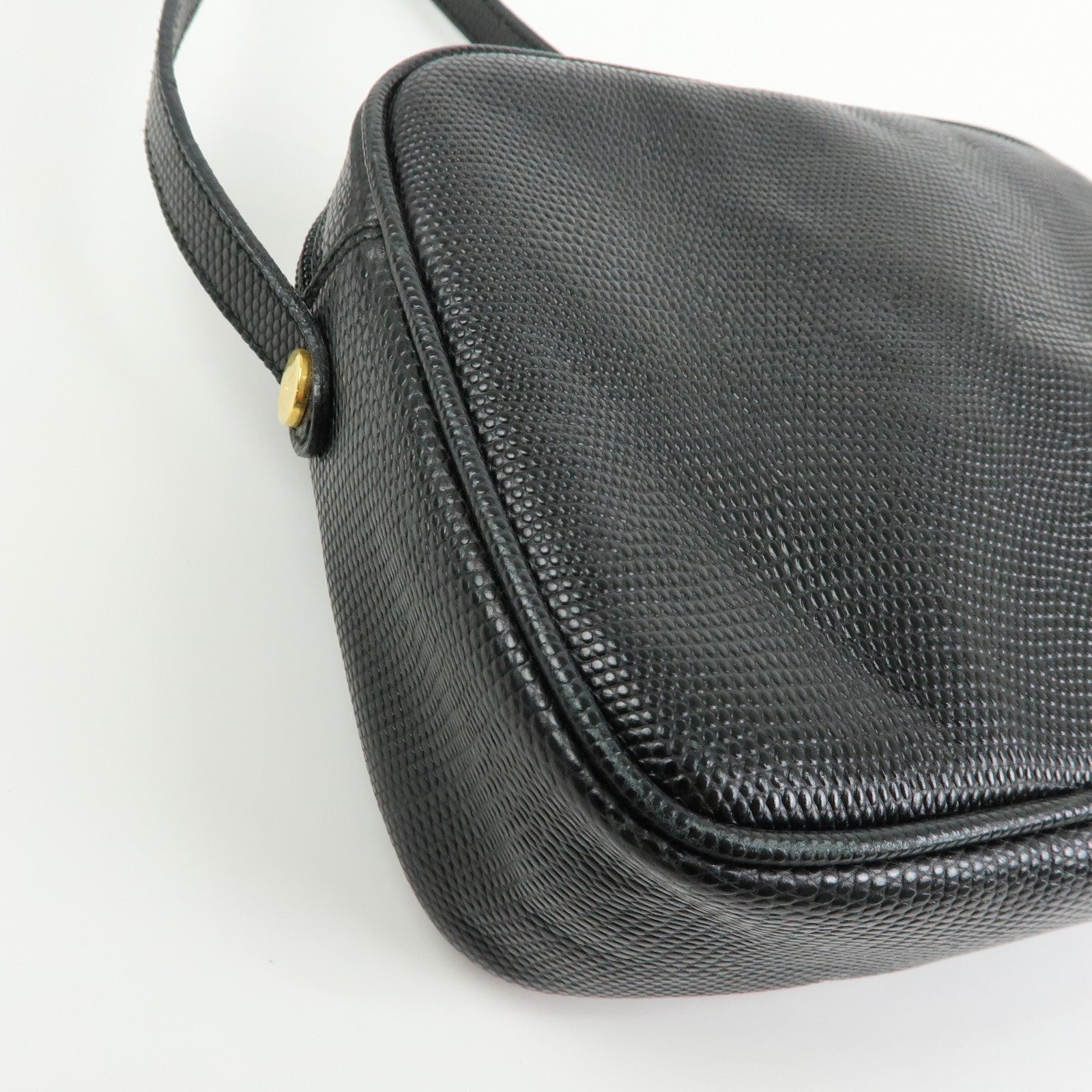 Ferragamo Varra Embossed Leather Shoulder Bag Crossbody Bag Black