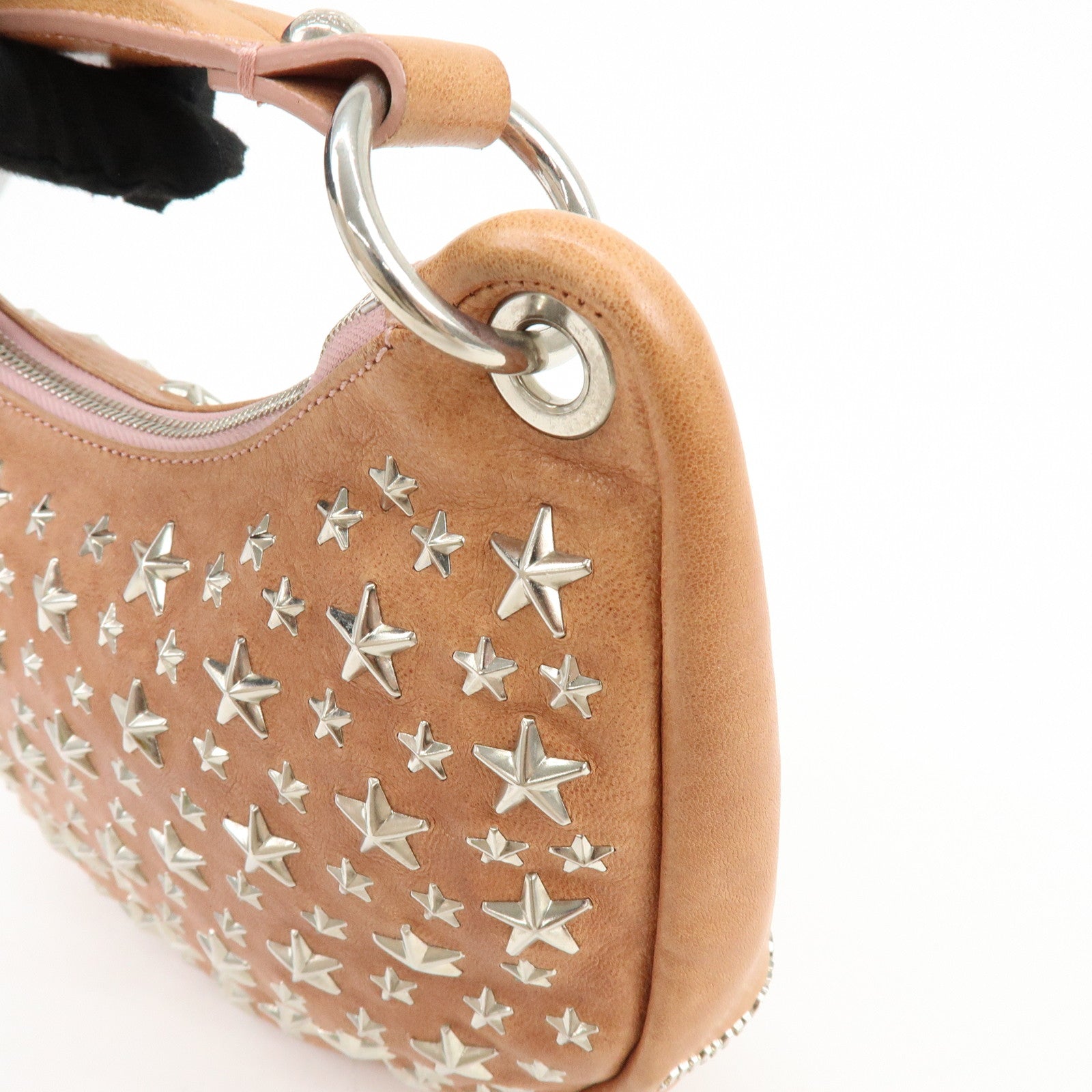 JIMMY CHOO Leather Star Studs Sky 2Way Bag Hand Bag Shoulder Bag