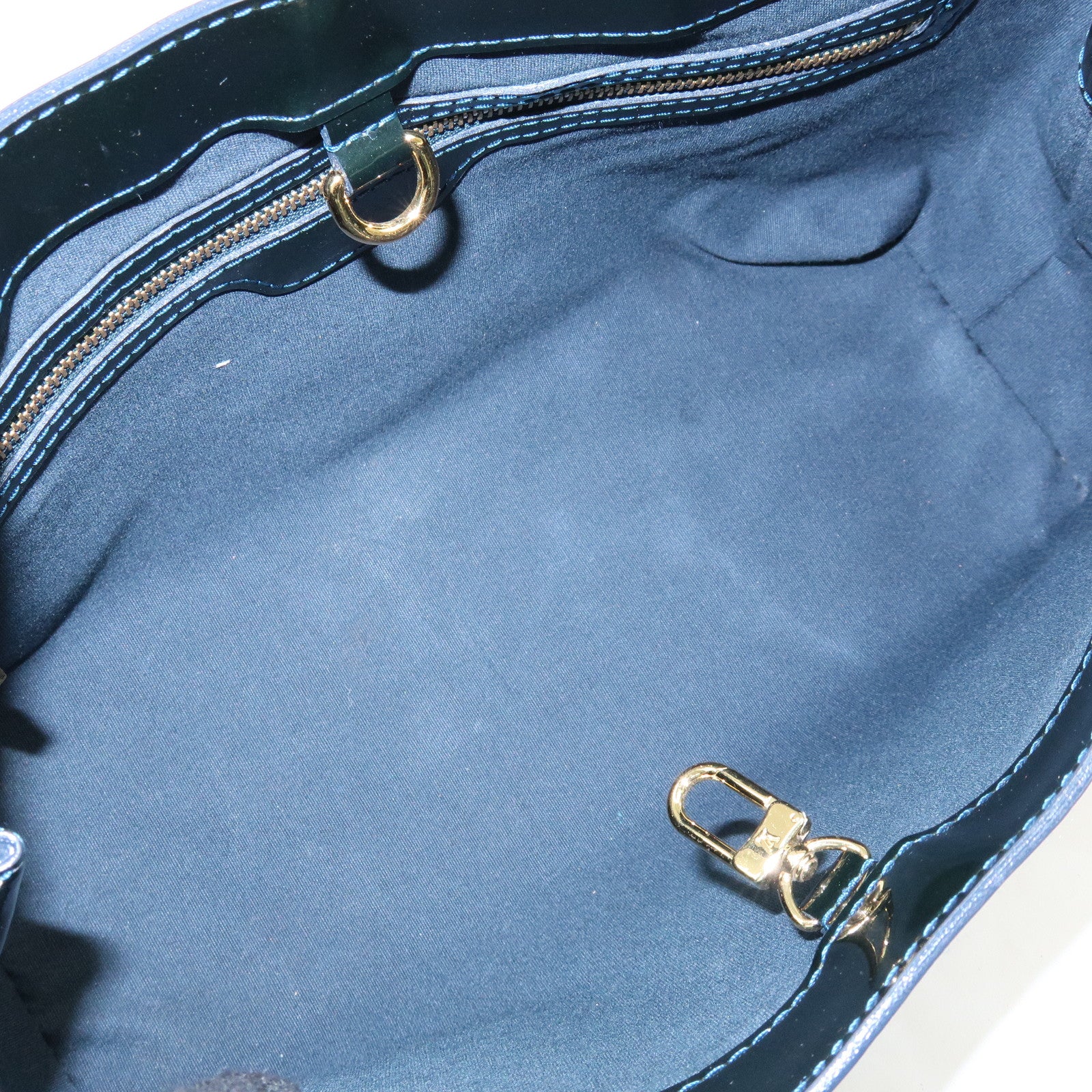 Louis Vuitton Monogram Vernis Wilshire PM Hand Bag Bleu Nuit M93684