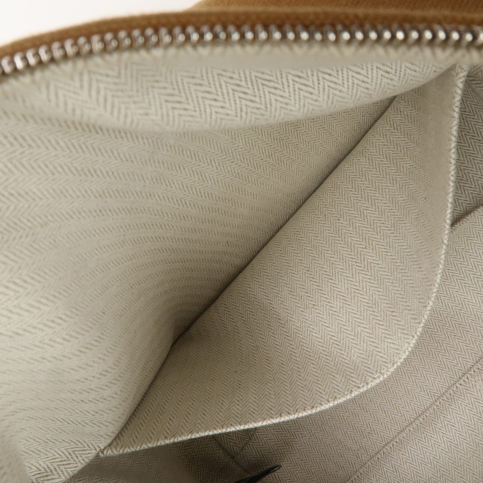 HERMES Bride A Brac GM Canvas Hand Bag Cosmetic Pouch Brown
