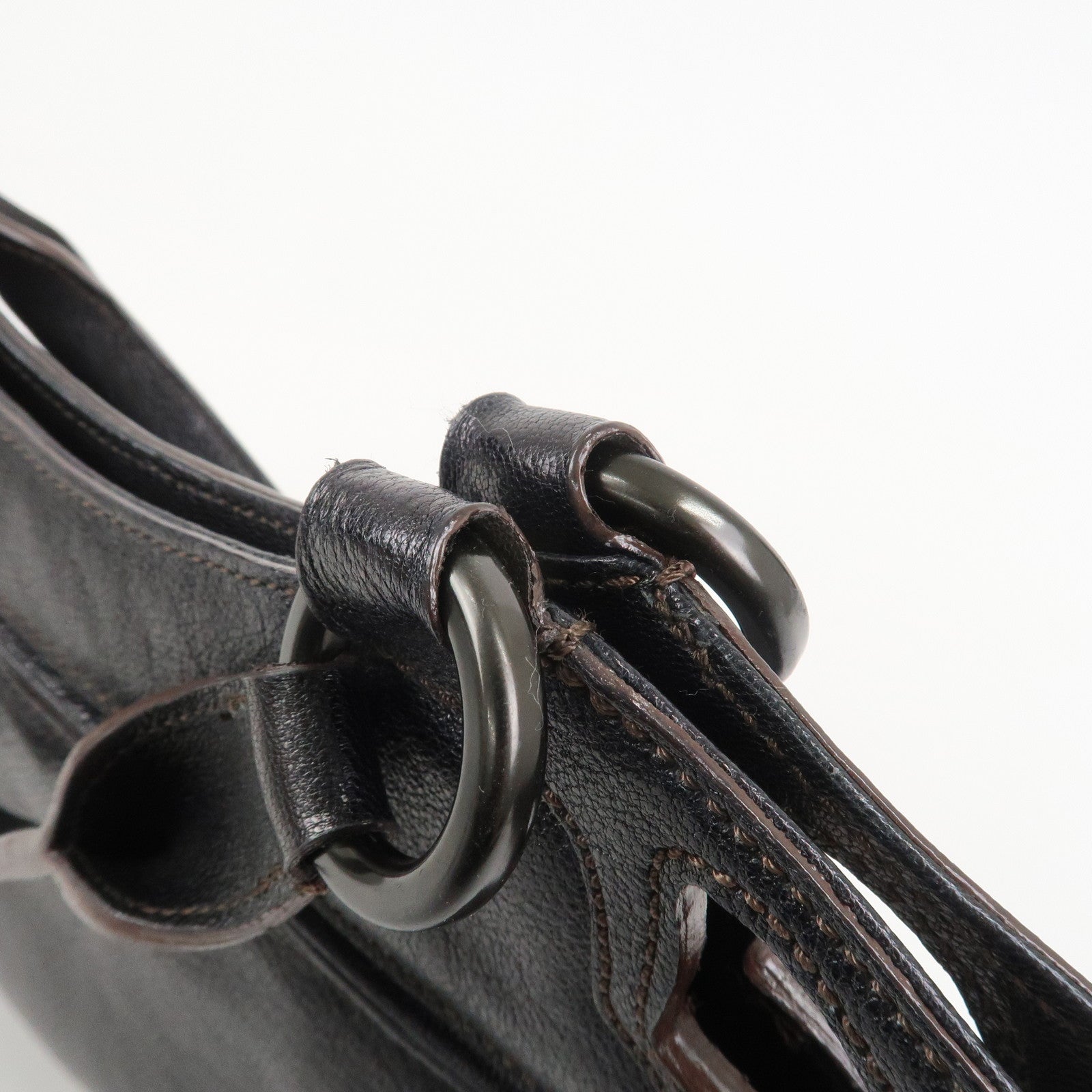 Cartier Marcello Leather Hand Bag Tote Bag Black