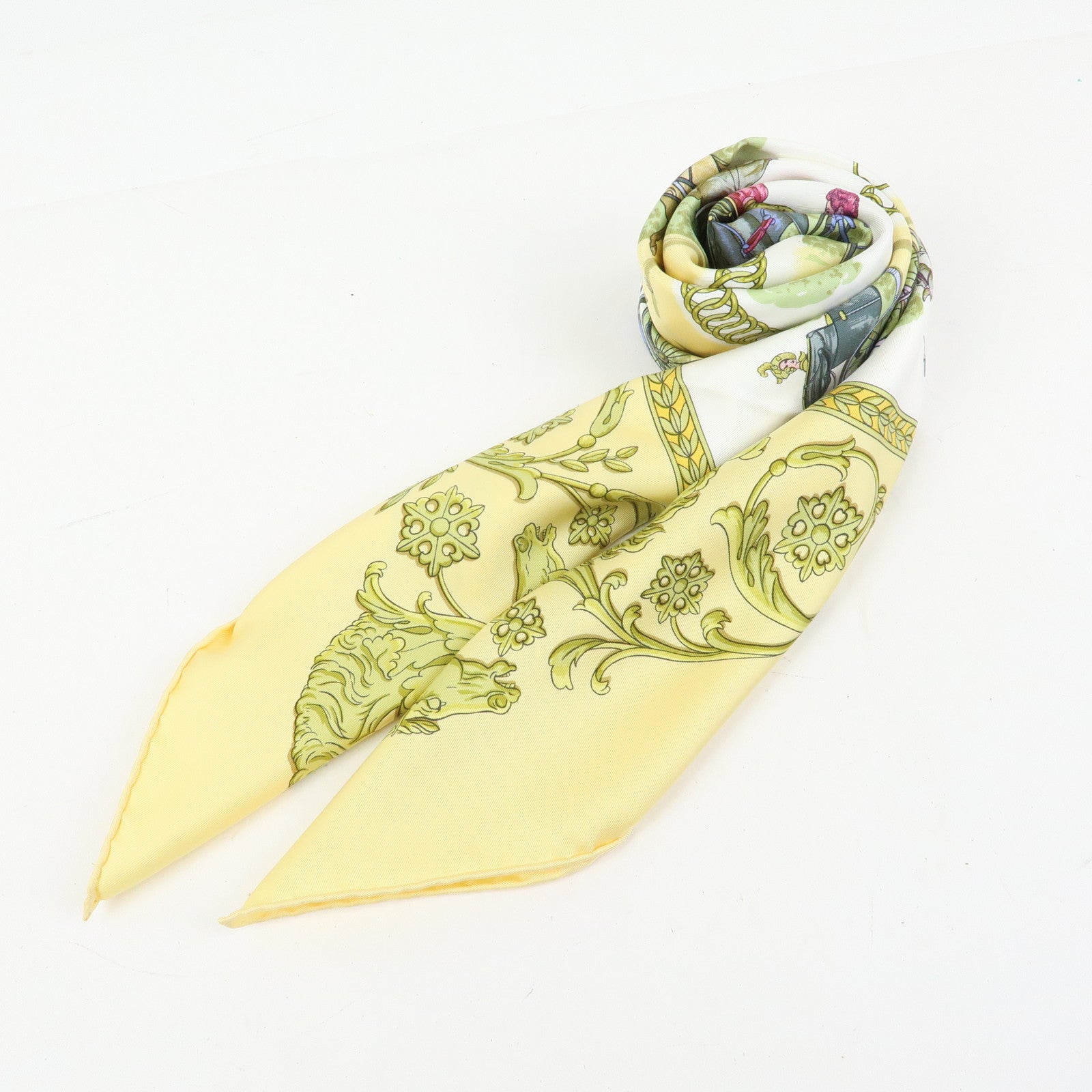 HERMES Carre 90 Silk 100% Scarf LA PROMENADE DE LONGCHAMPS