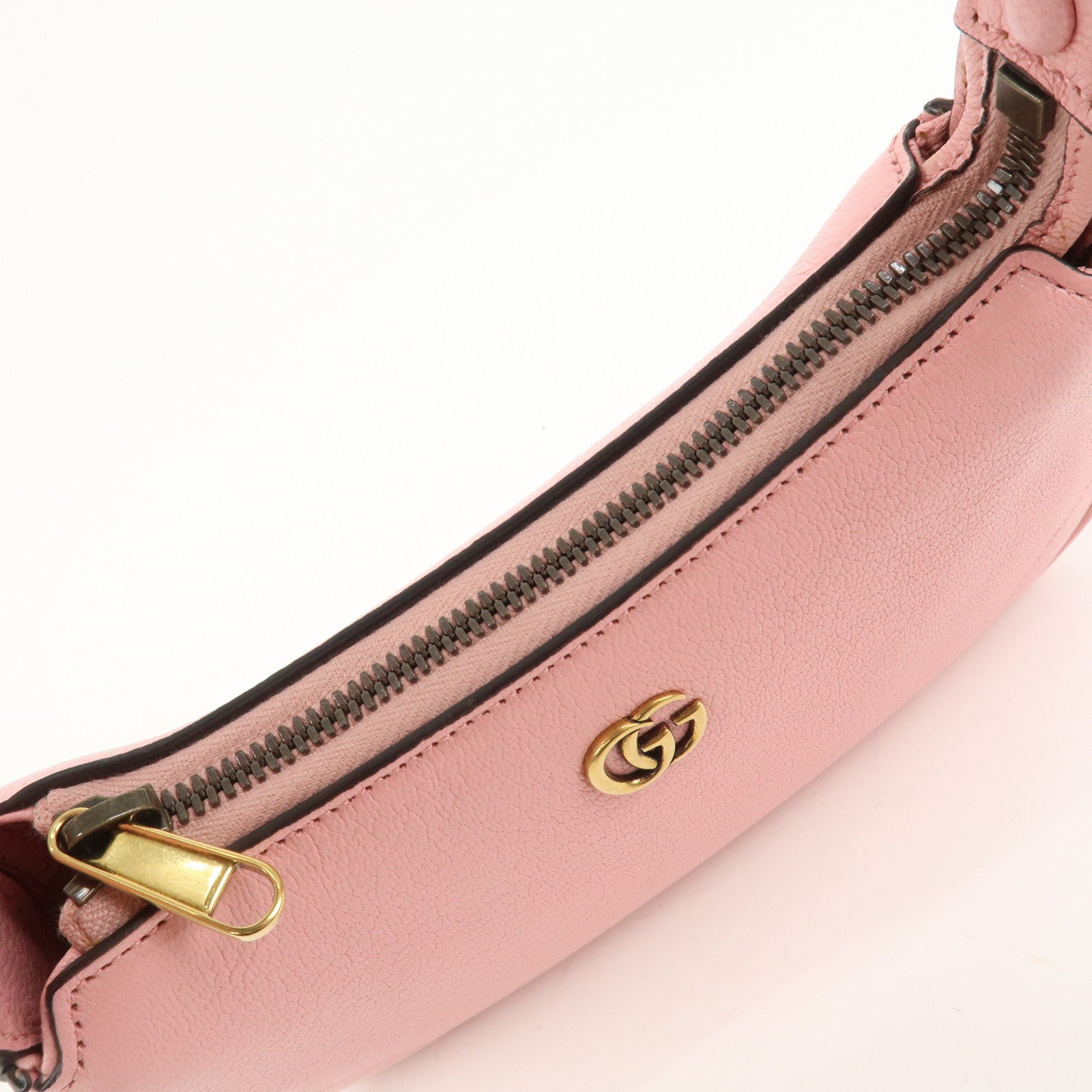 GUCCI GG Marmont Aphrodite Leather Small Hand Bag Pink 739076