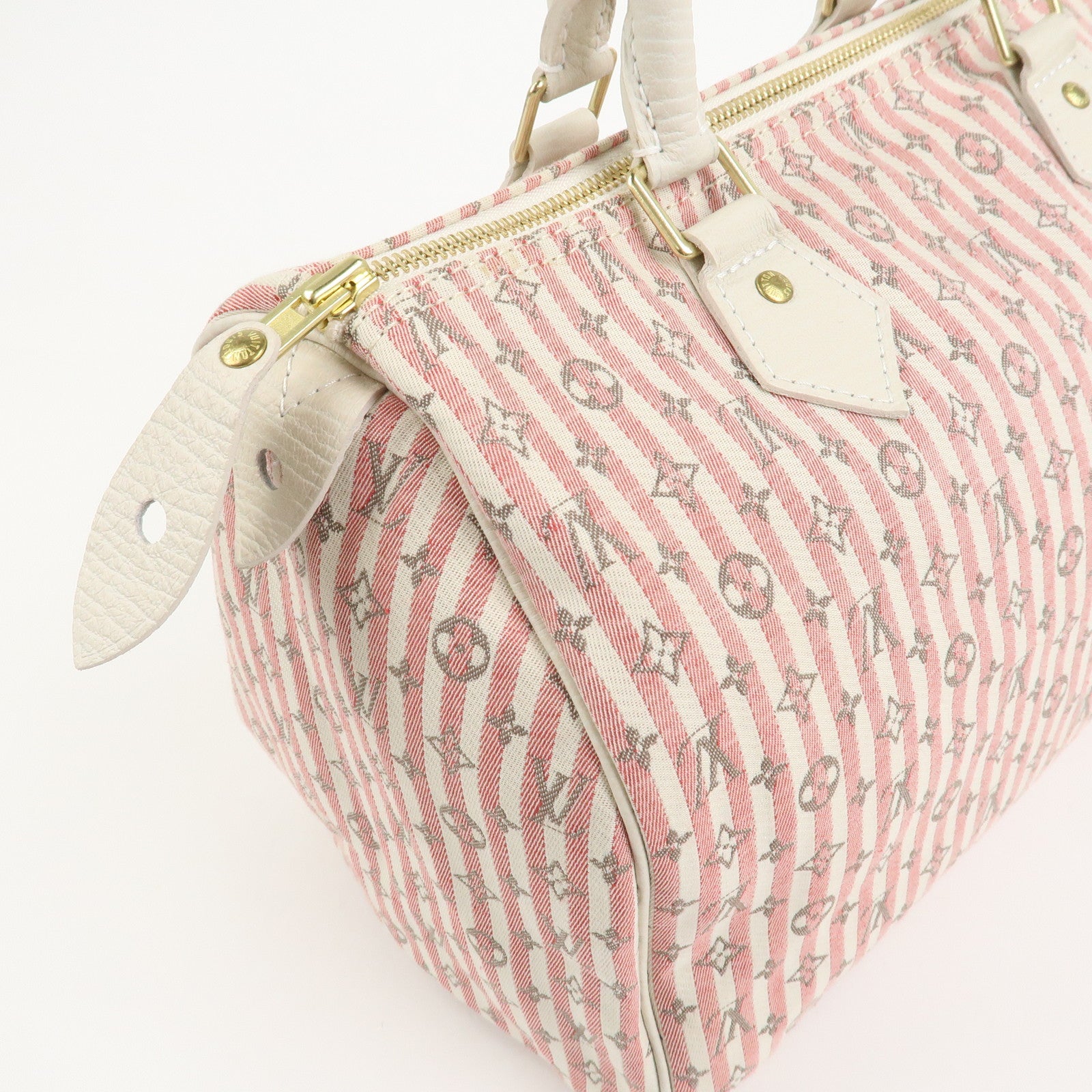 Louis Vuitton Monogram Mini Lin Speedy 30 Boston Bag Rouge M95501