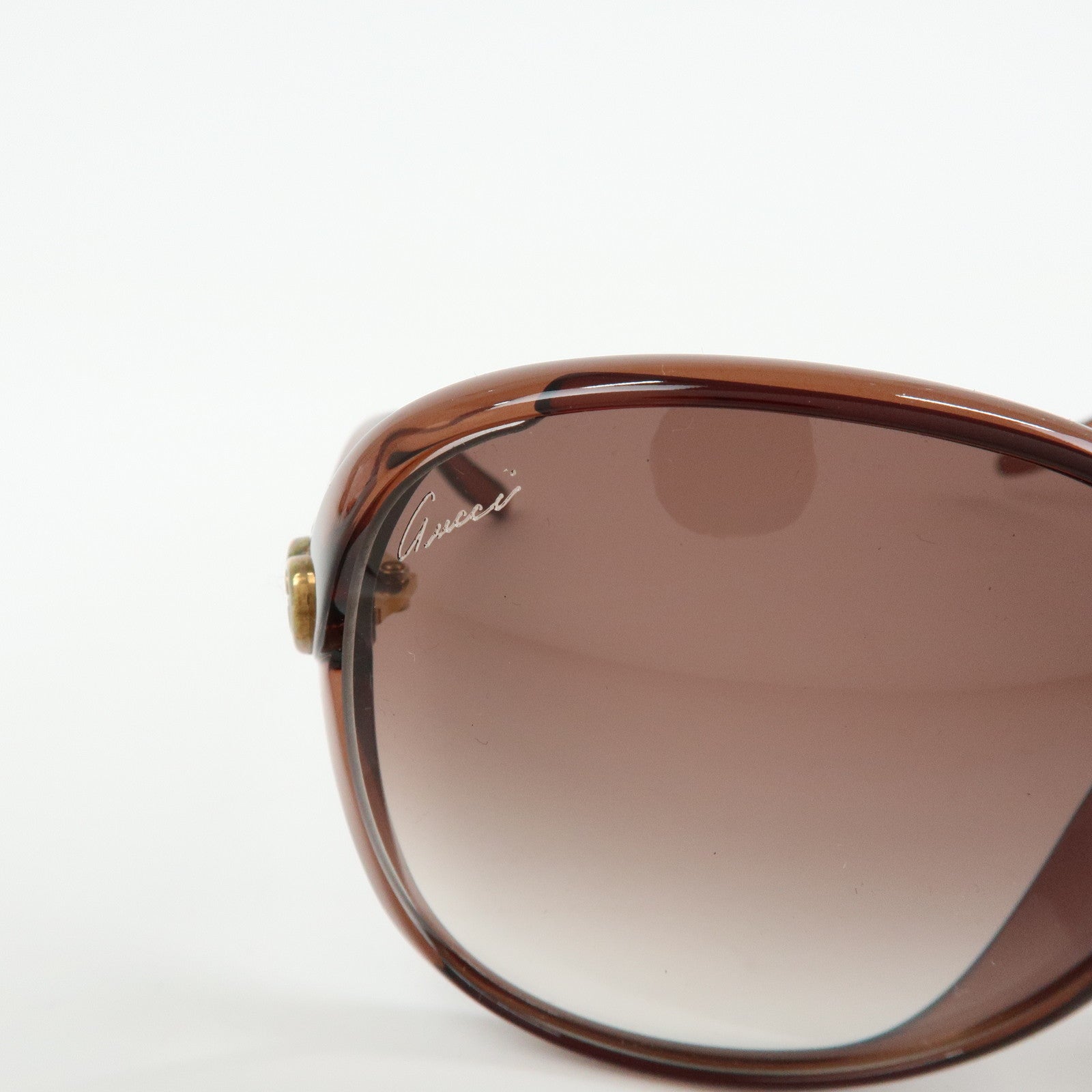 GUCCI Interlocking G Lovery Heart Plastic Sunglasses Brown GG3525