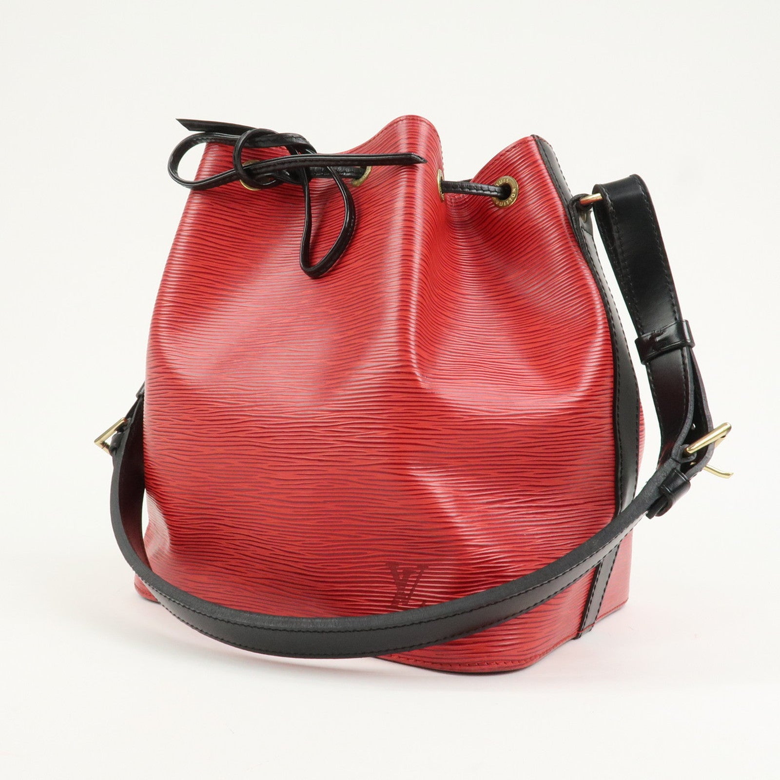 Louis Vuitton Epi Petit Noe Shoulder Bag Bicolor Noir Red M44172