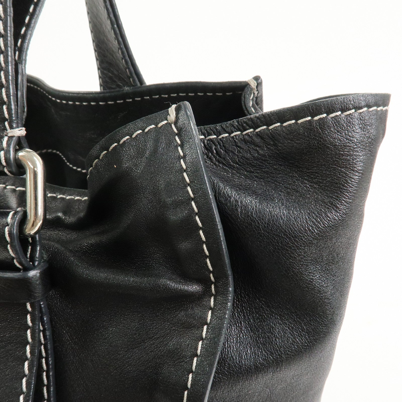 Chloe Patsy Leather Tote Bag Shoulder Bag Studs Black