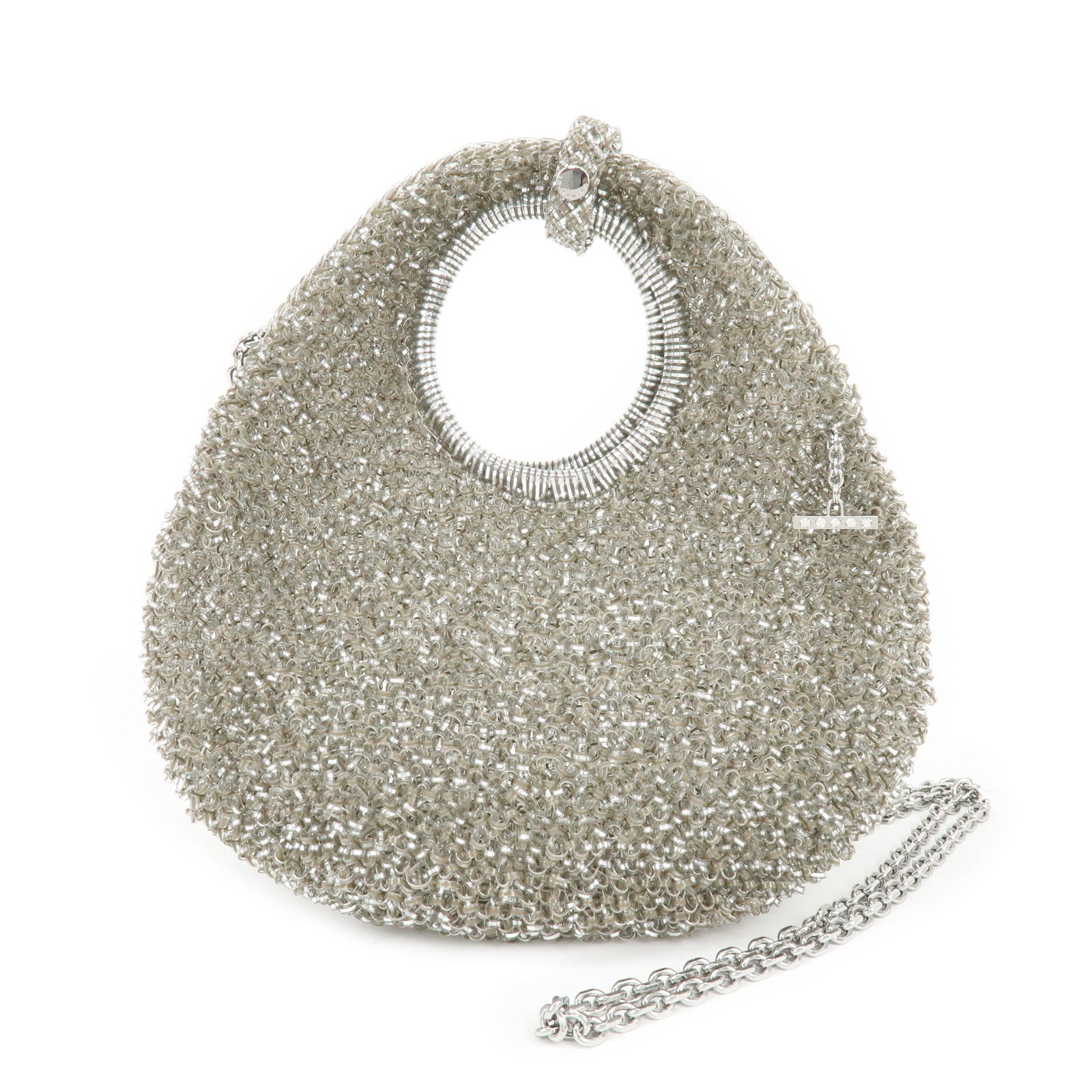 ANTEPRIMA PVC Wire Bag PVC 2Way Bag Hand Bag Shoulder Bag Silver