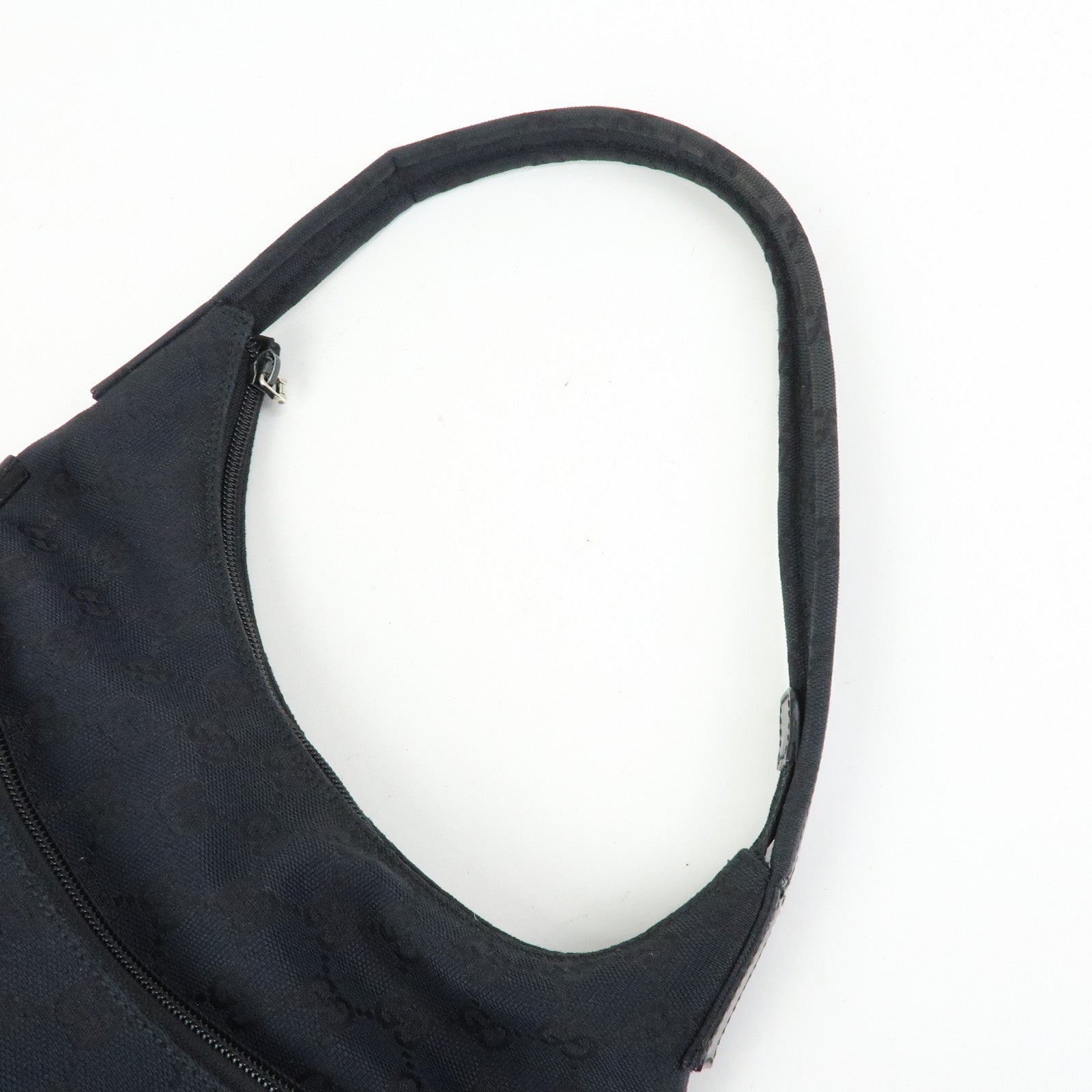 GUCCI GG Canvas Leather Hand Bag Shoulder Bag Black 001・3386