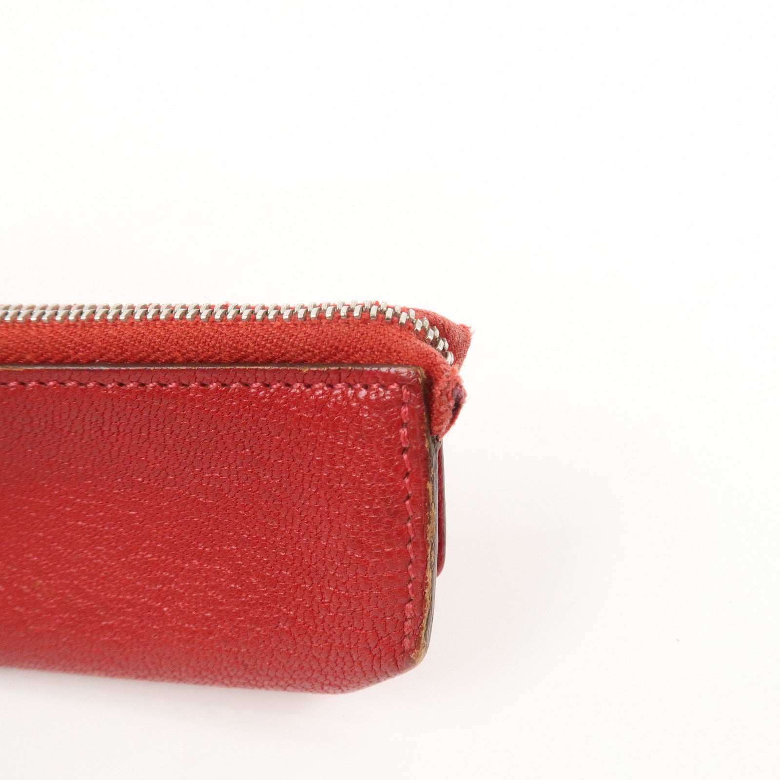 HERMES Piccolo Chevre Leather Pen Case Red