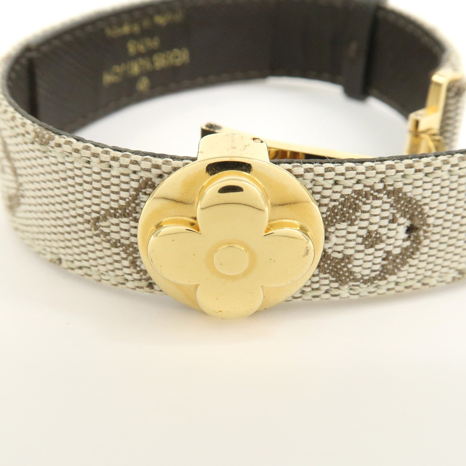 Louis Vuitton Monogram Mini Canvas Good Luck Bracelet Khaki M64458