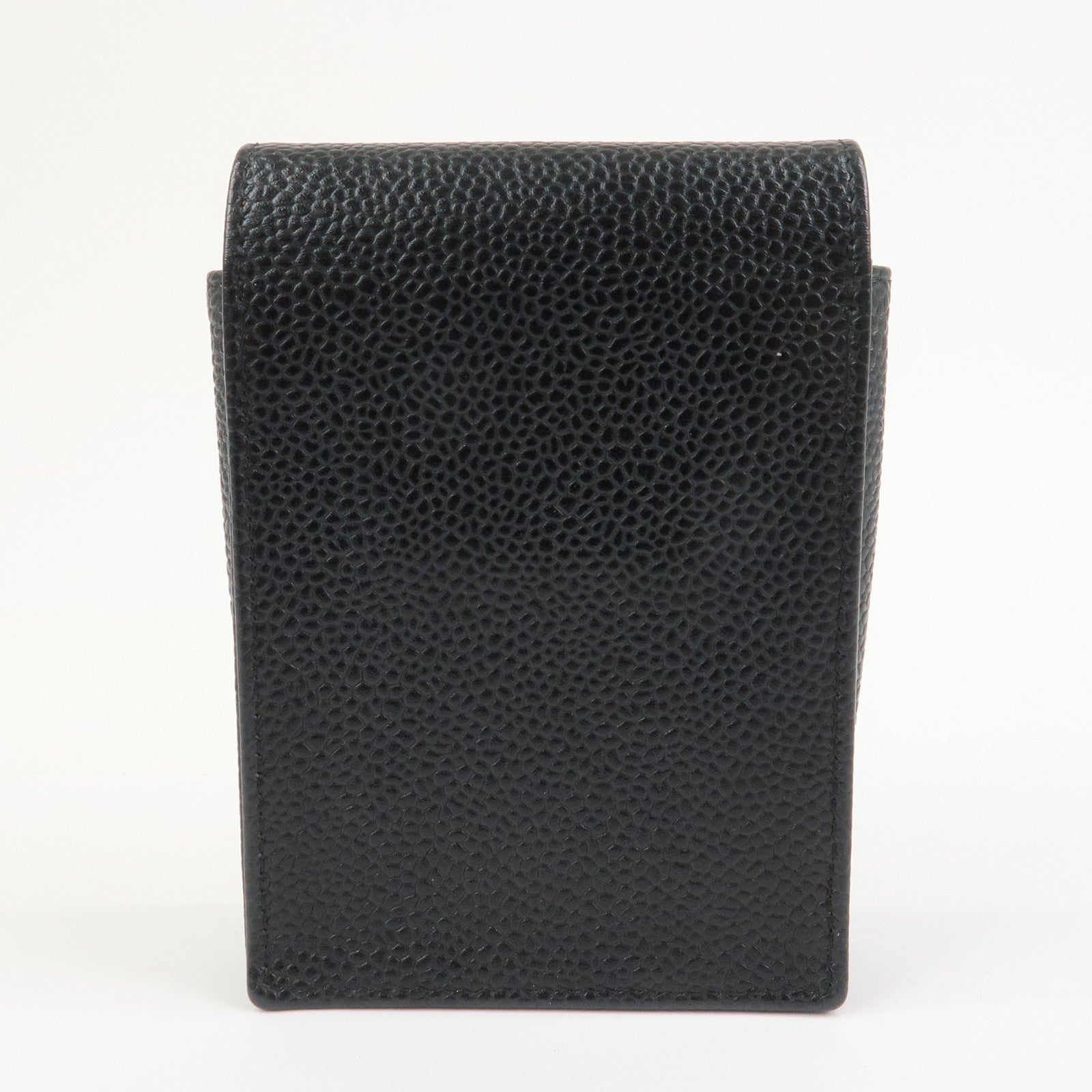 CHANEL COCO Mark Caviarskin Cigarette Case Black Noir A13511
