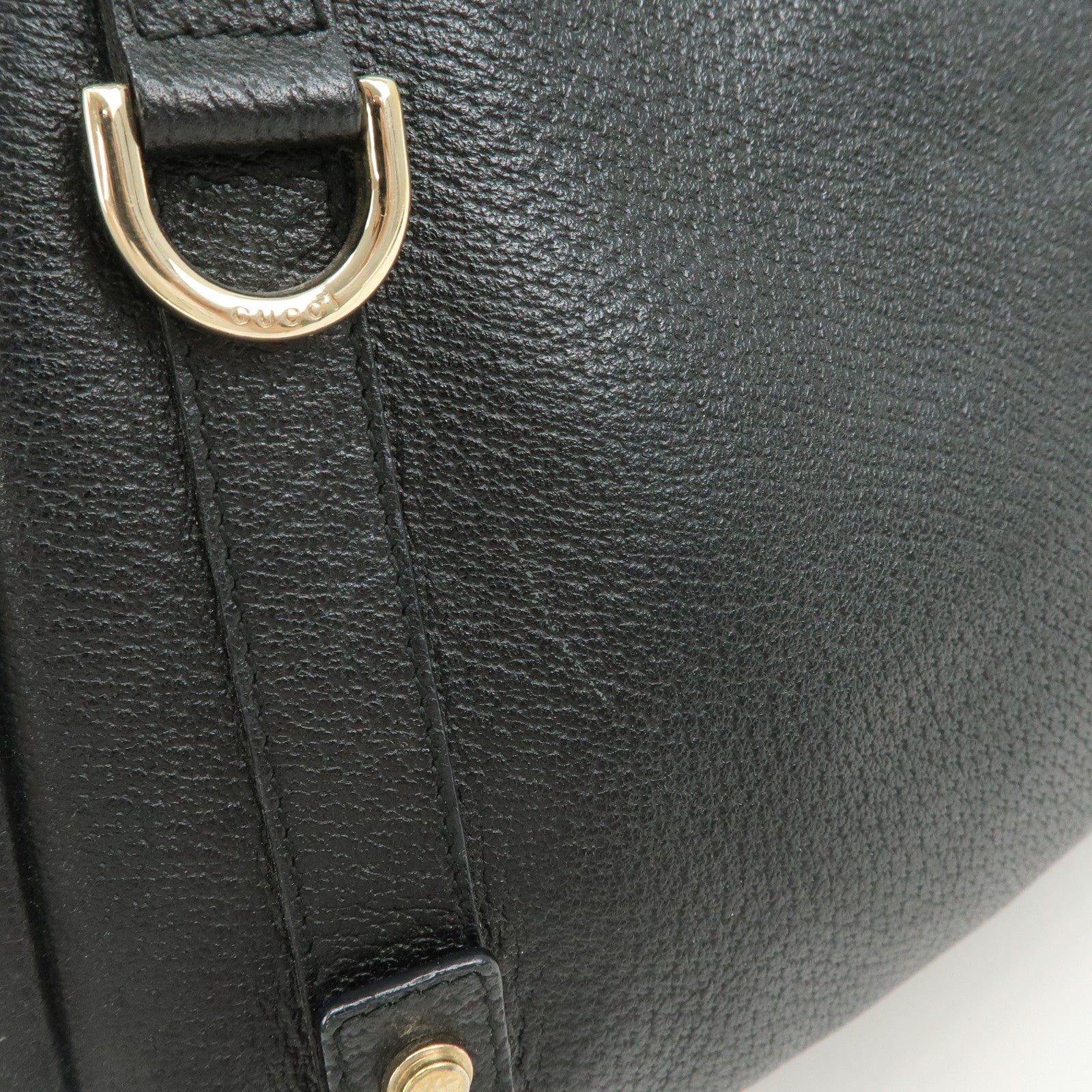 GUCCI Abbey Leather Tote Bag Hand Bag Black 130736