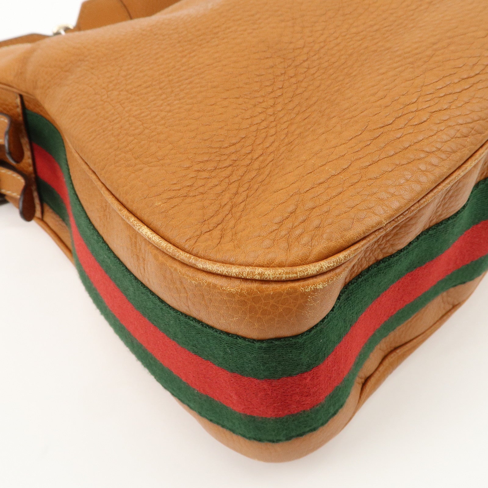 GUCCI Sherry Heritage Leather Shoulder Bag Brown 247597