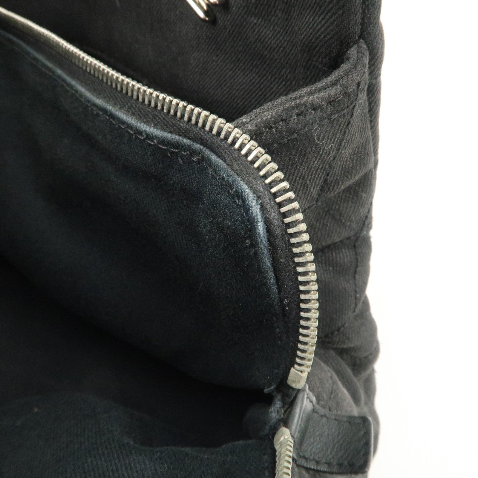 CHANEL Camelia Denim Chain Shoulder Bag Black A66903 Used