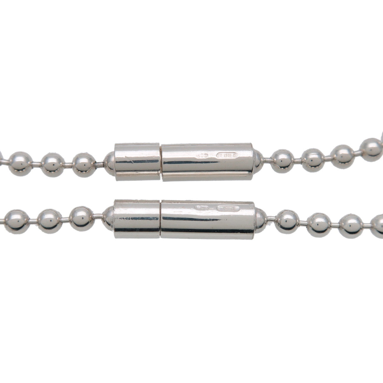 GUCCI Dog Tag Ball Chain Necklace SV925 Silver