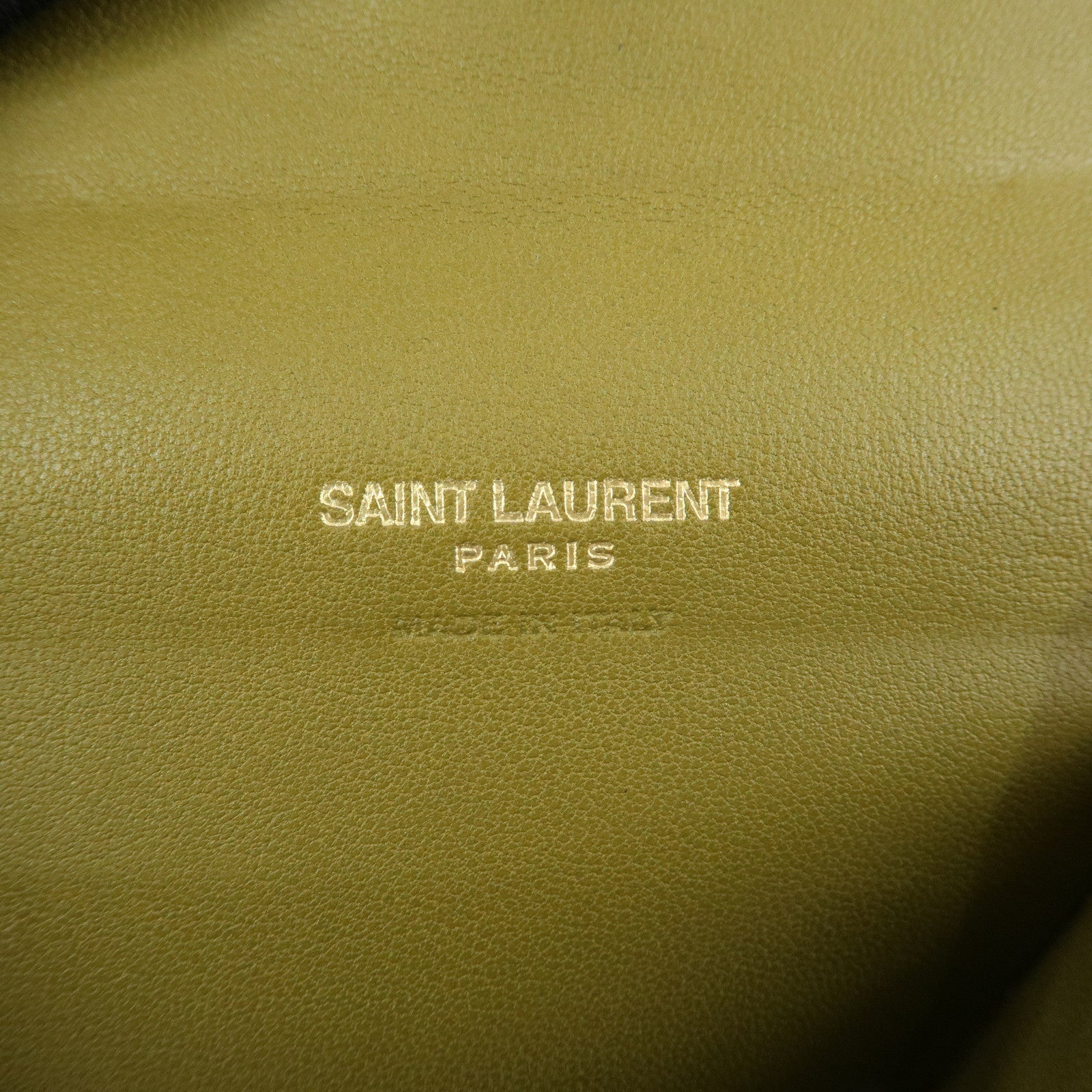 SAINT LAURENT PARIS Cassandra Leather Tri-Fold Wallet Khaki