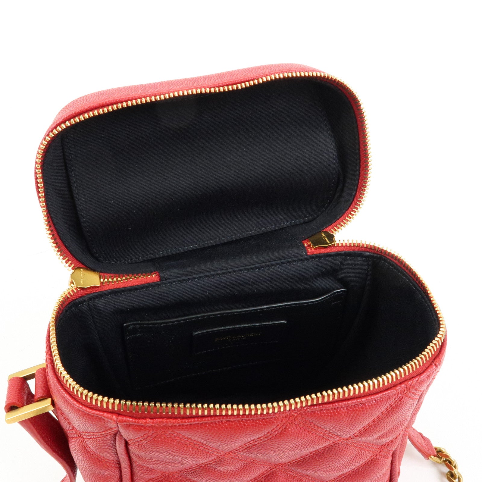 SAINT LAURENT PARIS Cassandra Embossed Leather Vanity Bag 649779