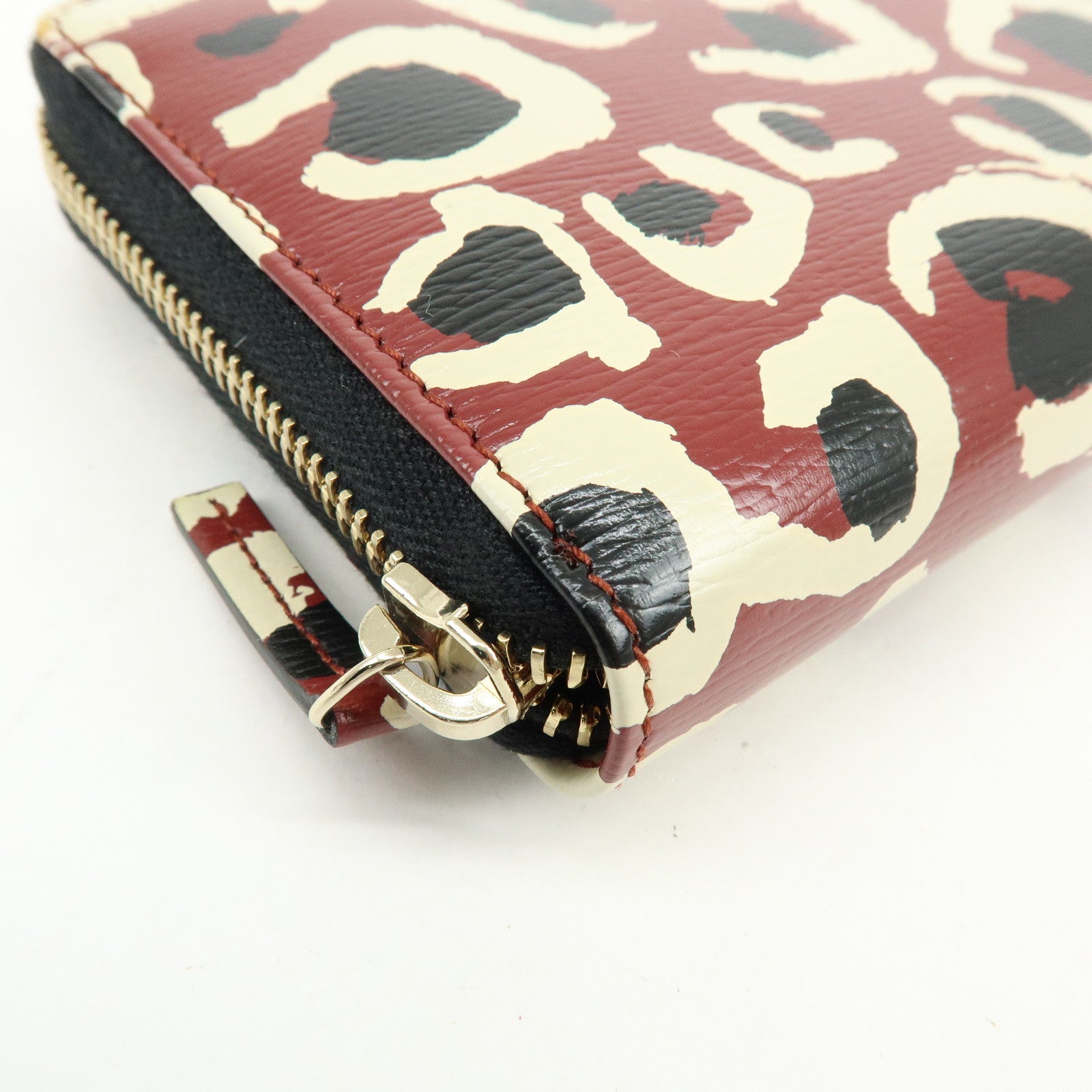 GUCCI Interlocking G Leather Round Zippy Long Wallet Red 309705