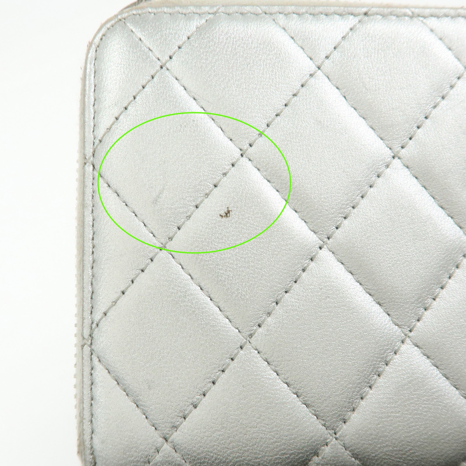 CHANEL Matelasse COCO Mark Lamb Skin Zippy Long Wallet A50097