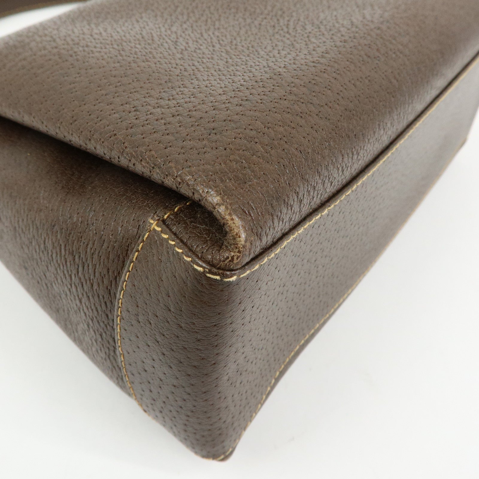 GUCCI Old Gucci Leather Hand Bag Brown 000・406・0025