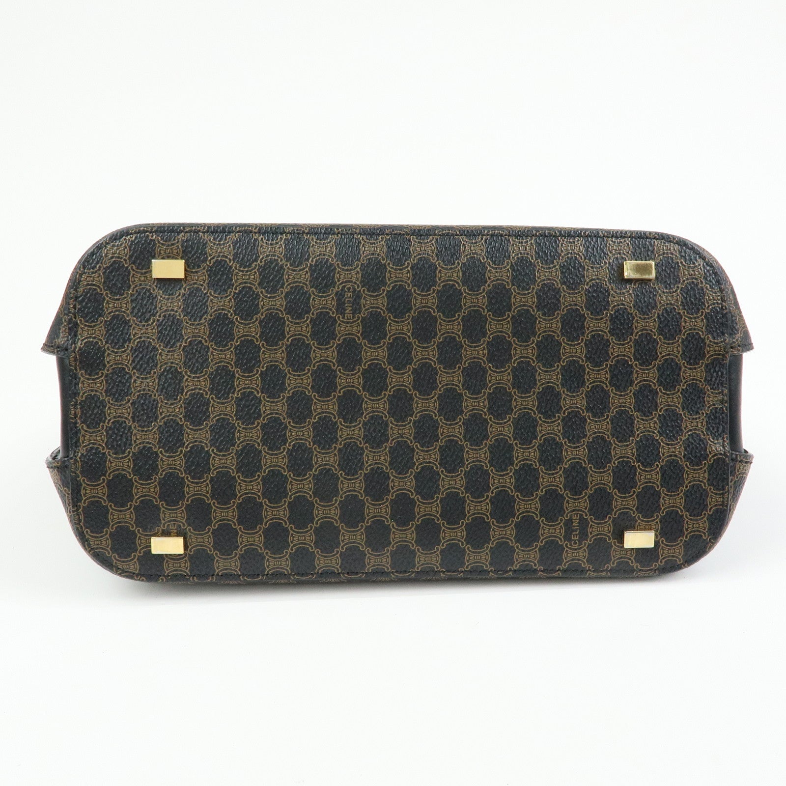 CELINE Macadam PVC Leather 2Way Bag Hand Bag Shoulder Bag Brown