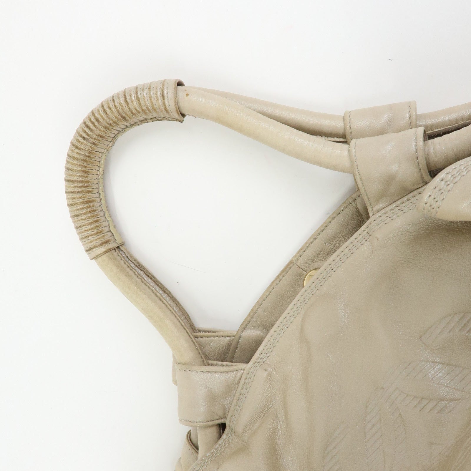 LOEWE Anagram Nappa Aire Leather Hand Bag Shoulder Bag Beige