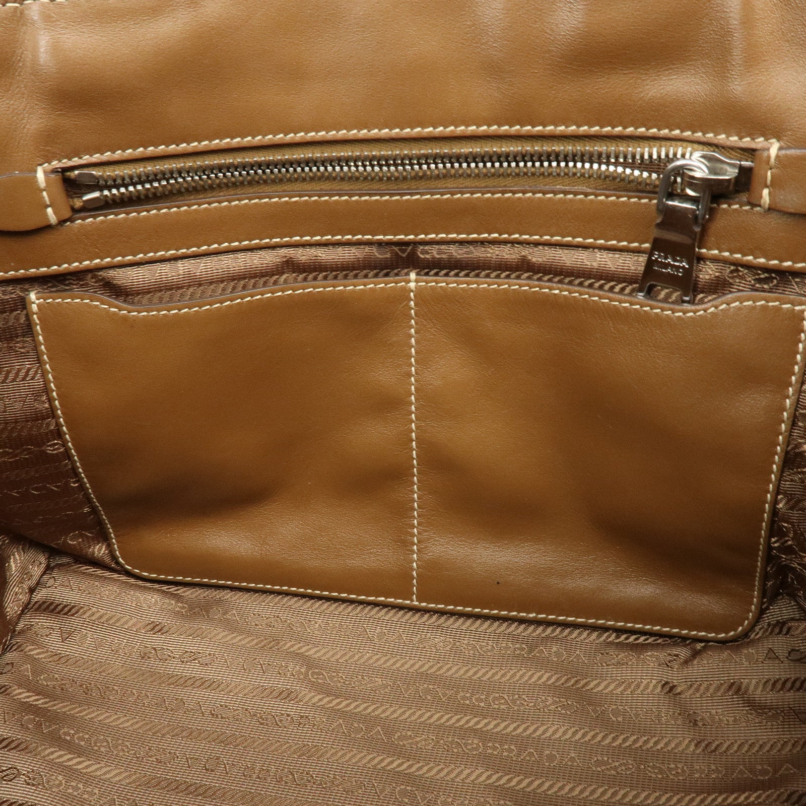 PRADA Canapa Triangle Logo 2Way Bag Shoulder Hand Bag Brown 1BG900
