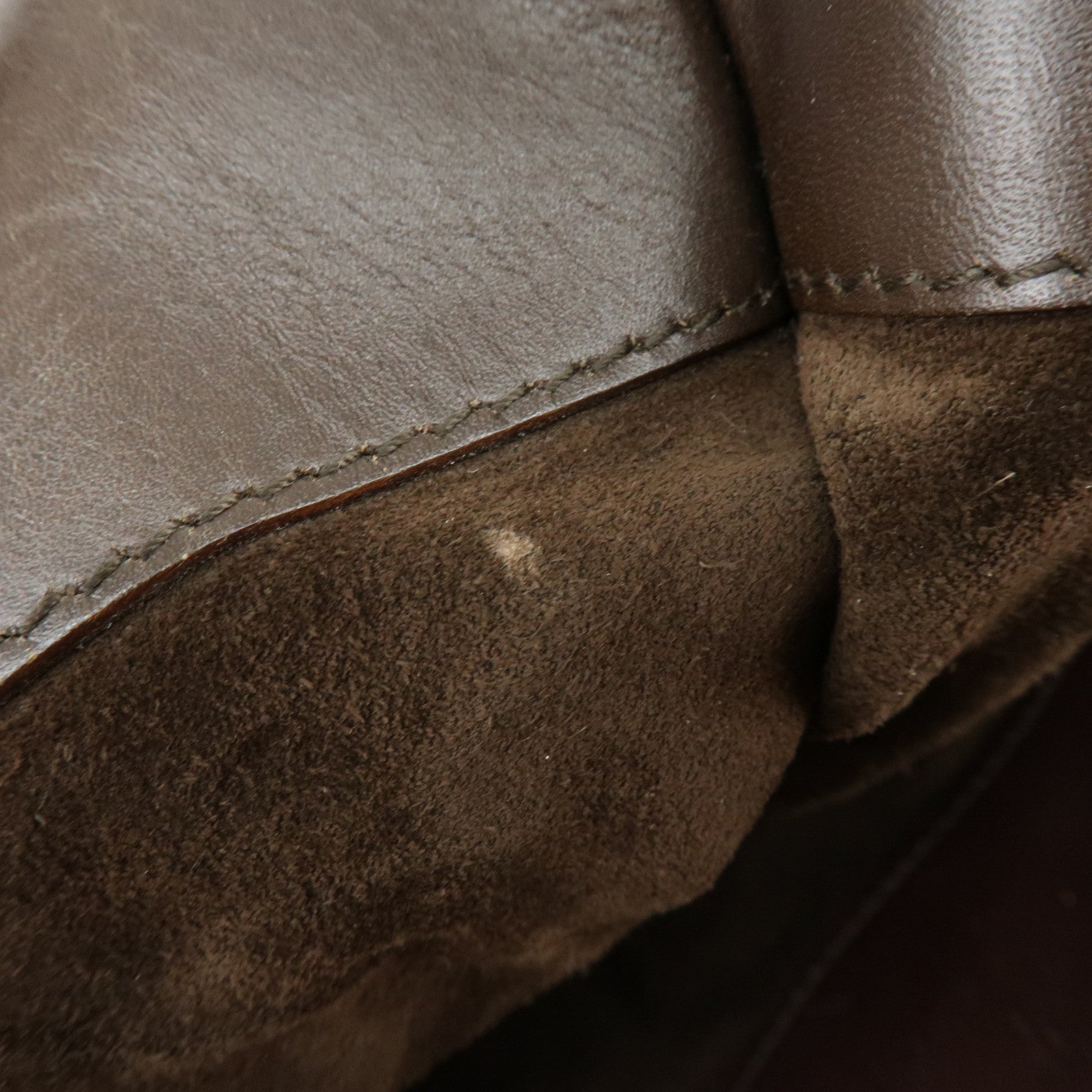 GUCCI Suede Leather Tote Bag Hand Bag Brown 95374