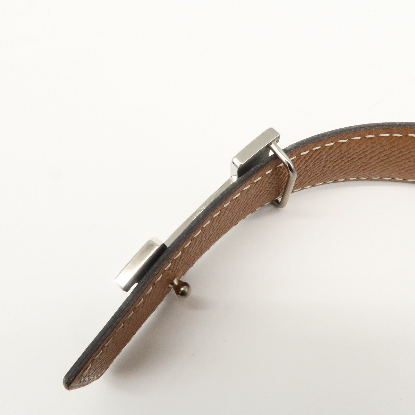 HERMES H Buckle Reversible Constance Belt 65 □D Stamped Black