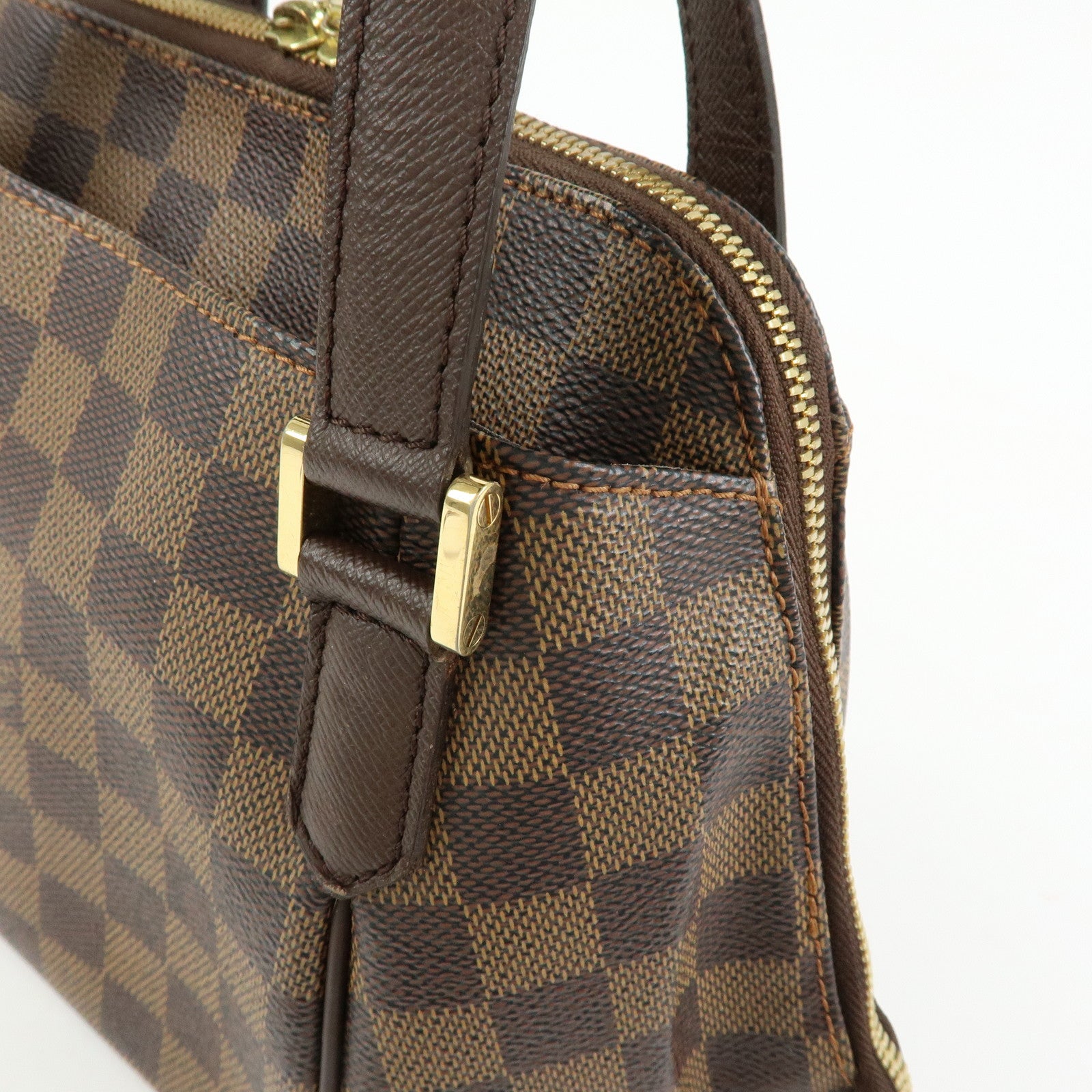 Louis Vuitton Damier Canvas Belem PM Hand Bag Ebene Brown N51173
