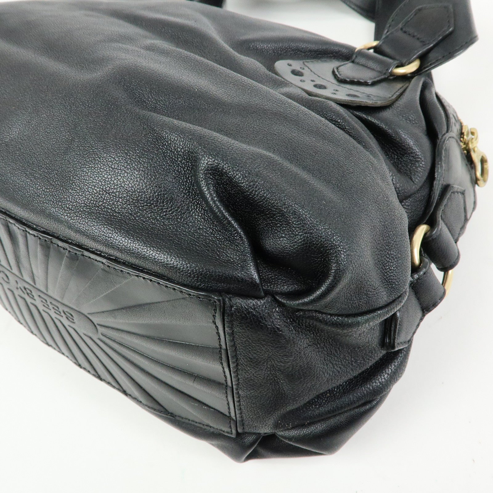 Chloe See by Chloe Leather Shoulder Bag Hand Bag Black