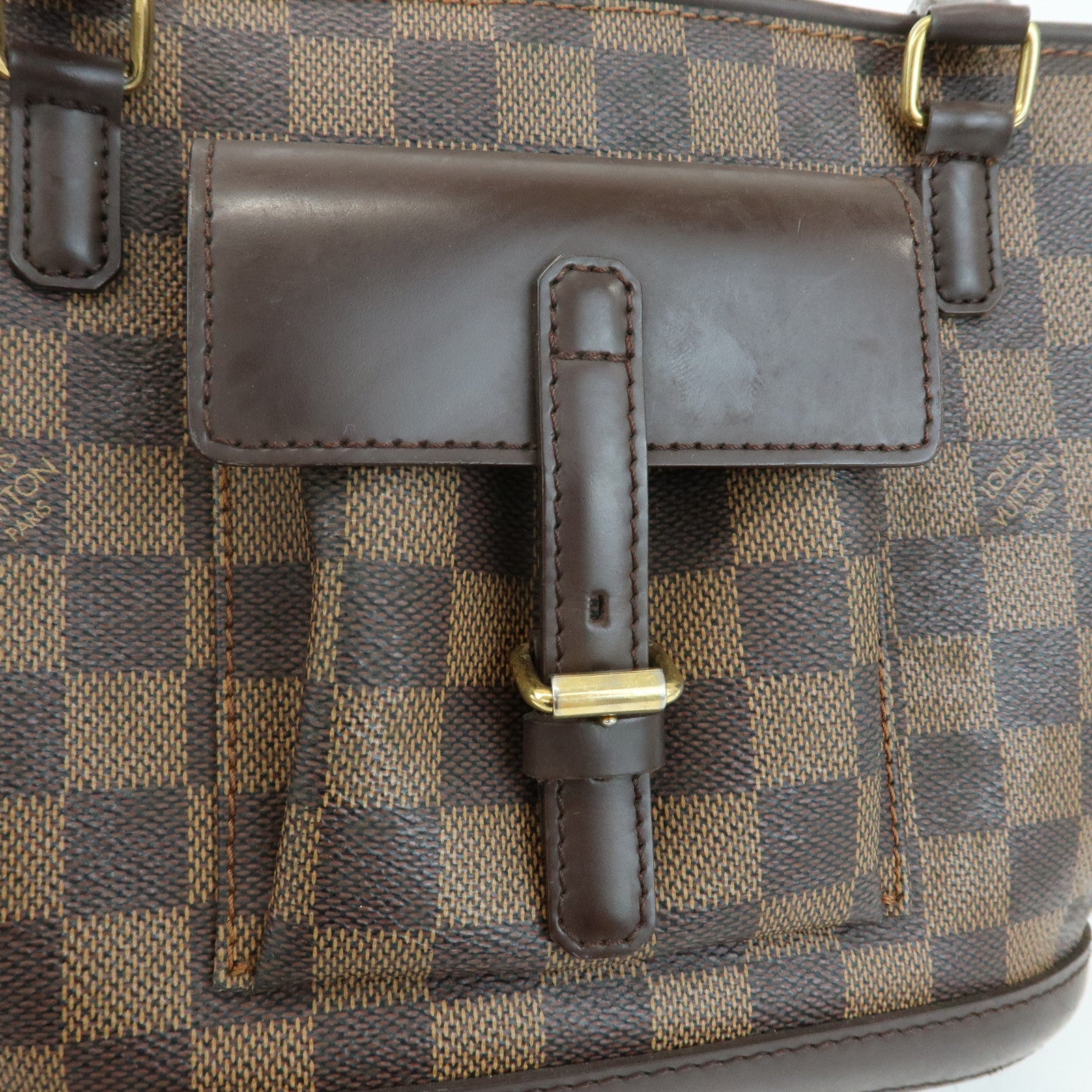 Louis Vuitton Damier Manosque PM Canvas Tote Bag Ebene N51121