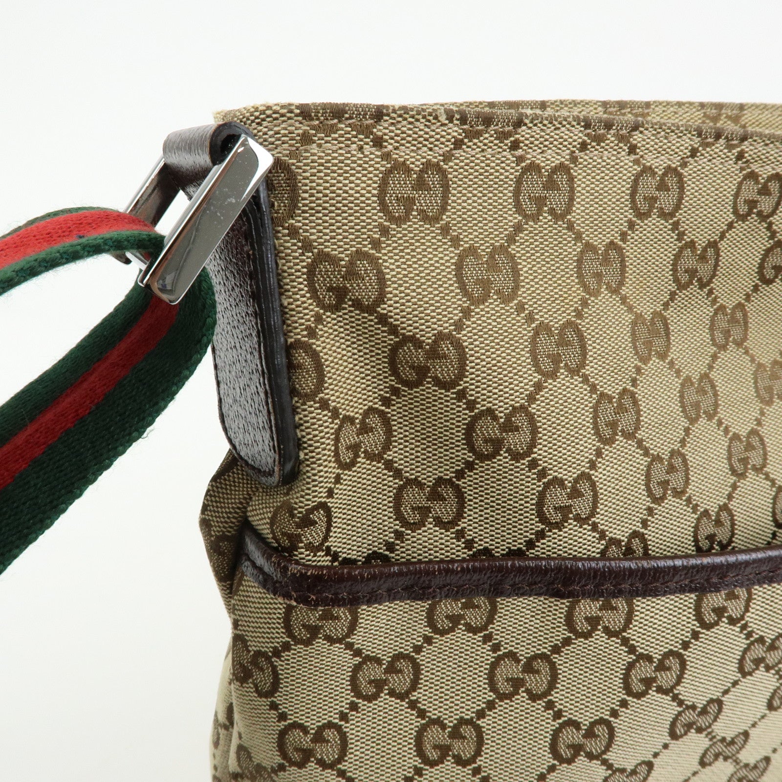 GUCCI Sherry GG Canvas Leather Shoulder Crossbody Bag Beige189751