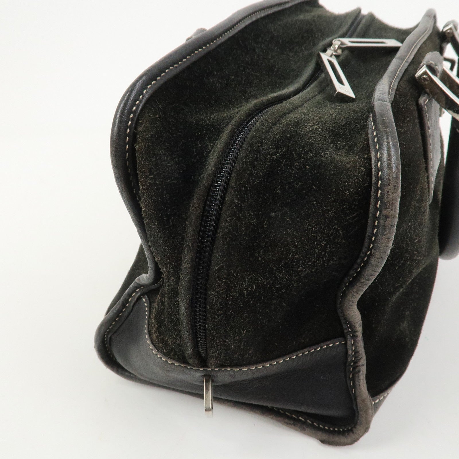 LOEWE Anagram Amazona 28 Suede Leather Hand Bag Bostpn Bag Black