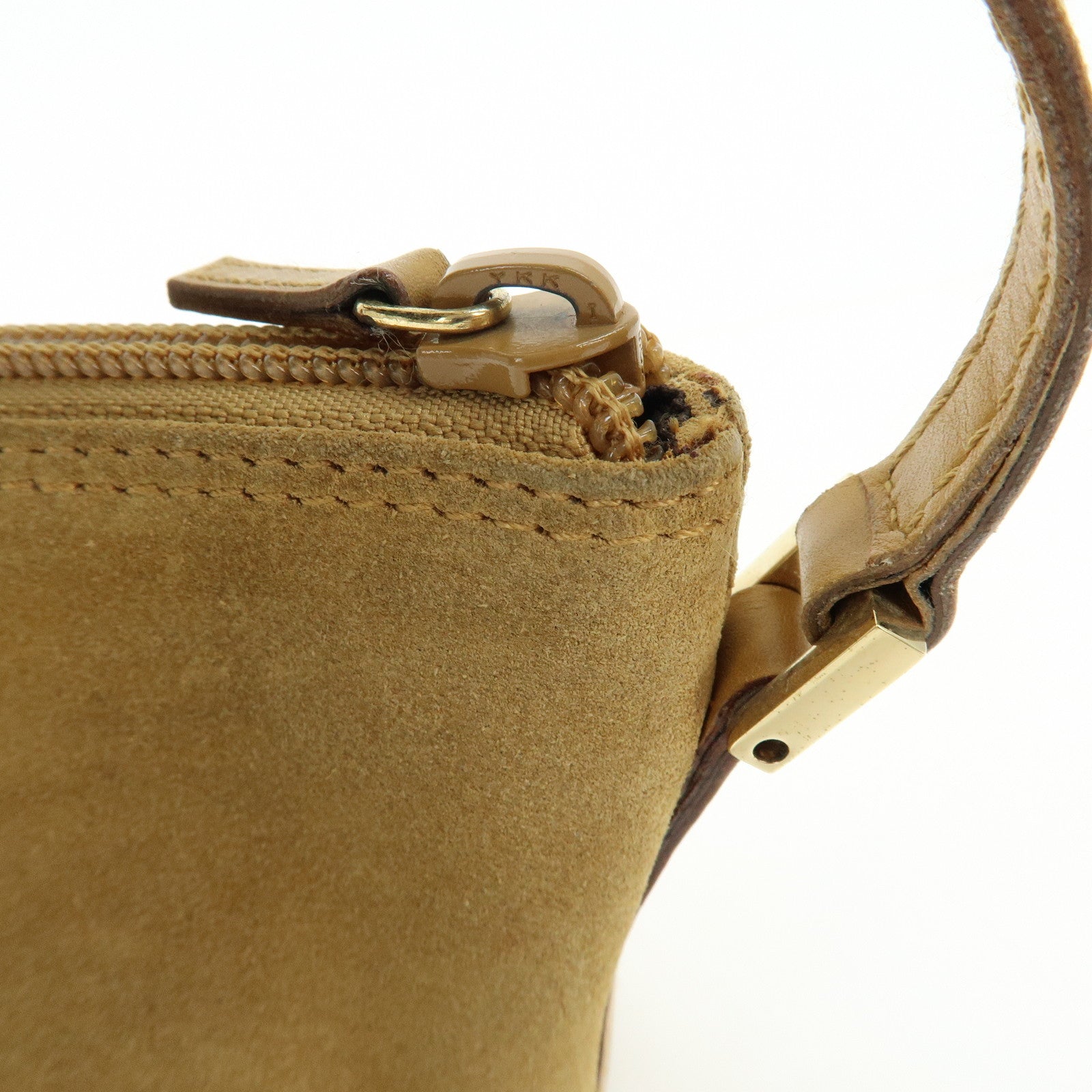 GUCCI Boat Bag Suede Leather Pouch Hand Bag Brown 039.1103