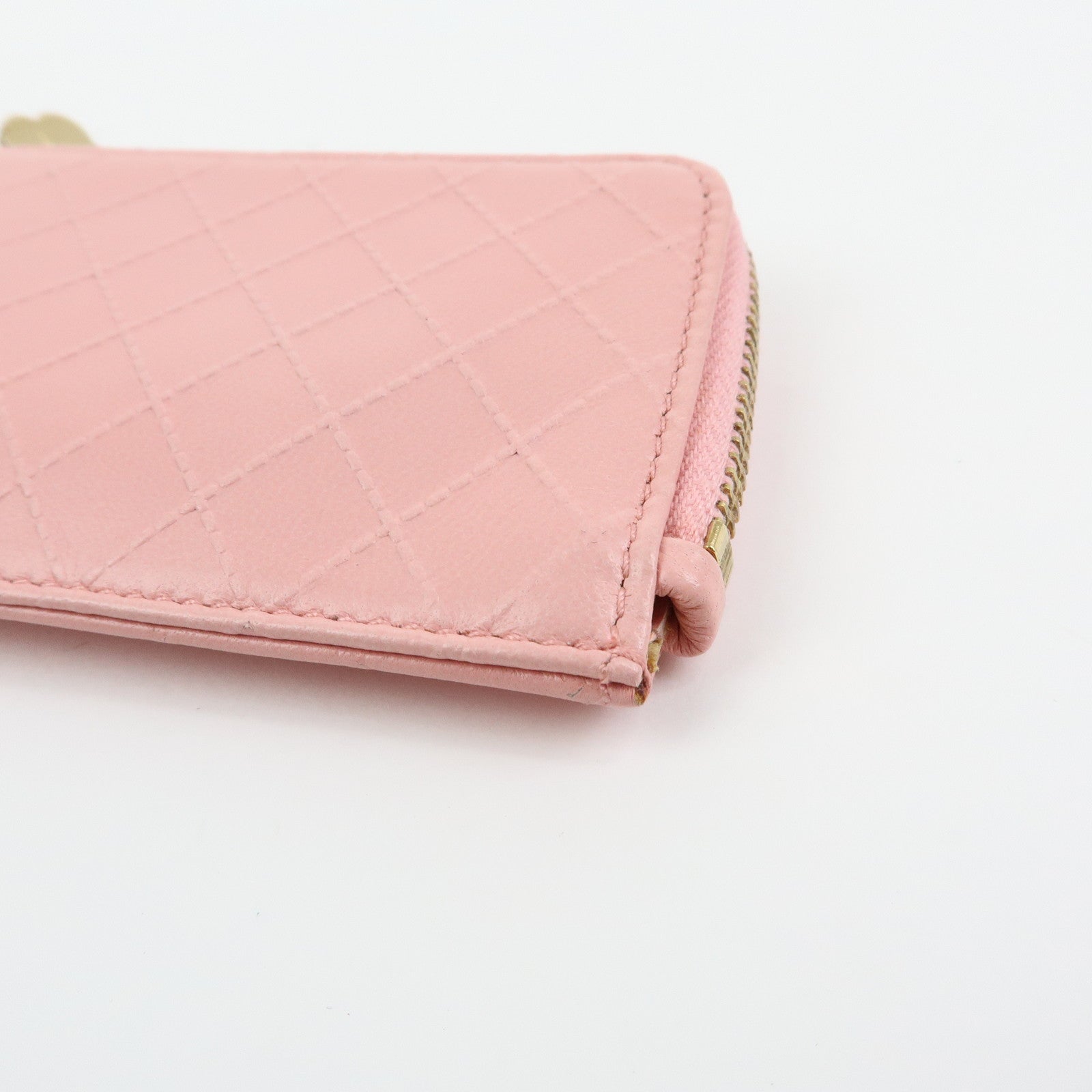 CHANEL Camellia Leather Key Case Coin Case Ginza Exclusive Pink