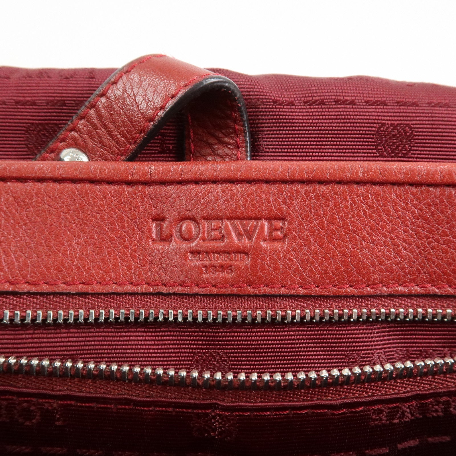 LOEWE Heritage Leather Shoulder Bag Crossbody Bag Red