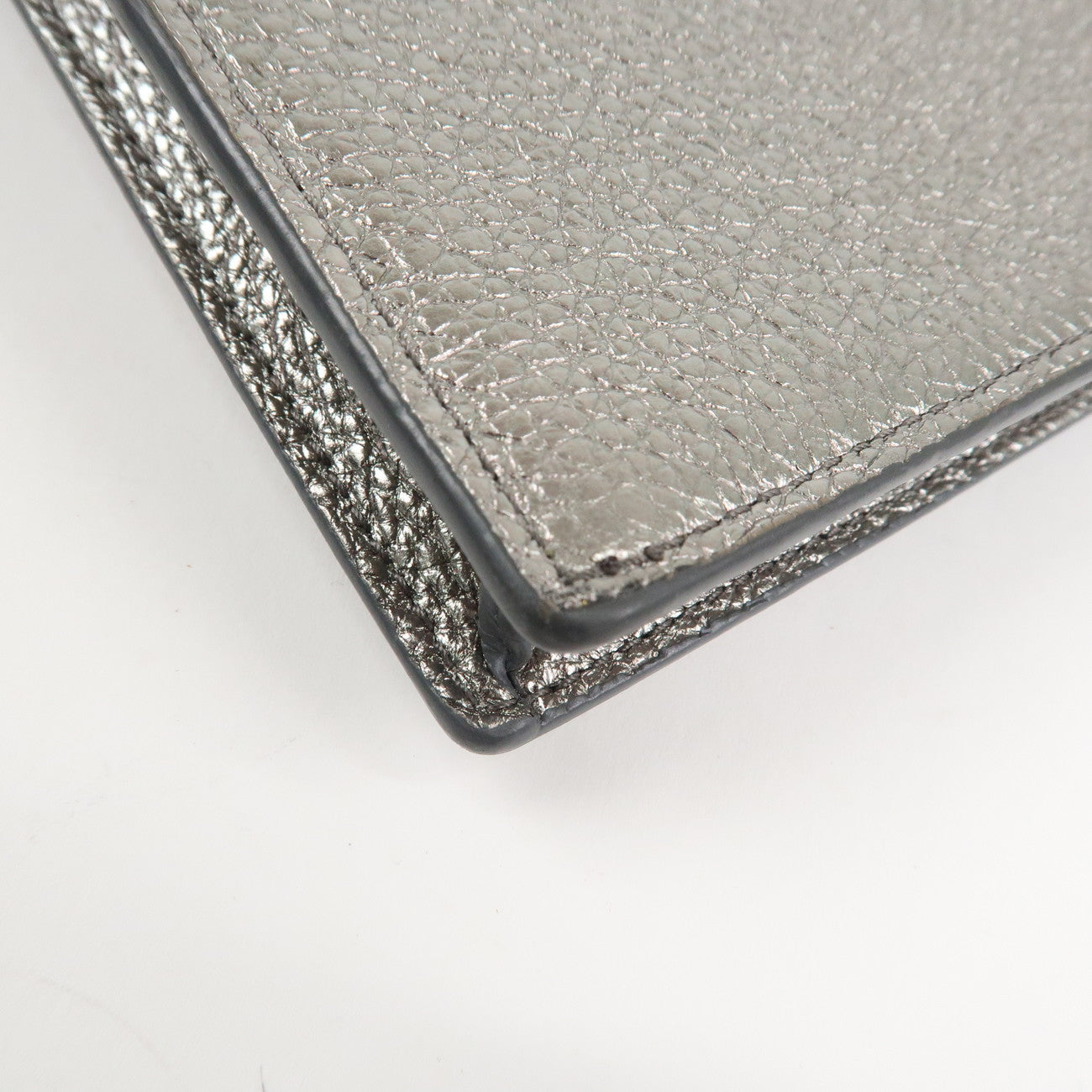 JIMMY CHOO Leather Star Studs Cell Phone Folder Shoulder Bag Silver Used