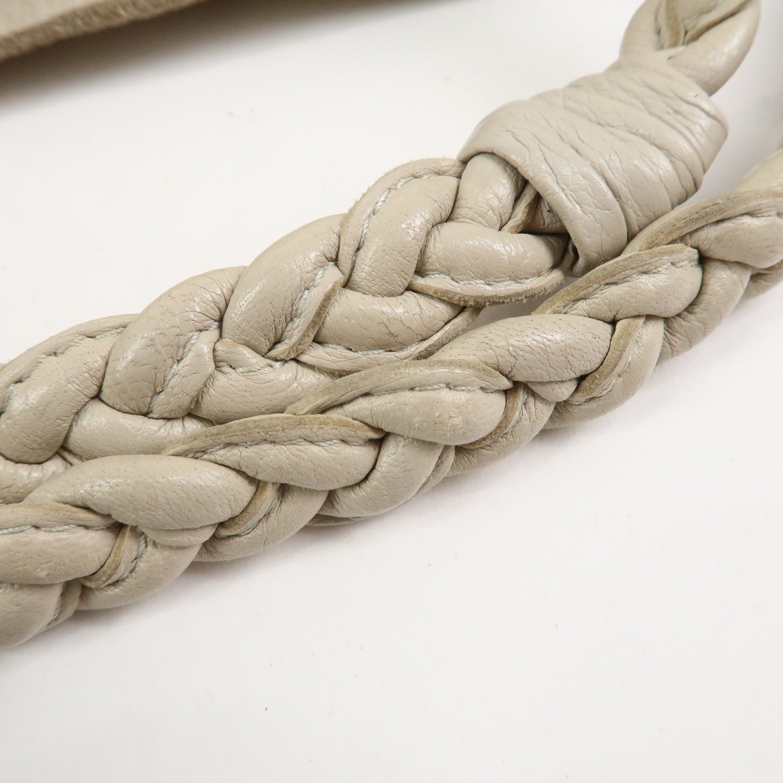 BOTTEGA VENETA Calf Leather 2Way Shoulder Bag Hand Bag Ivory