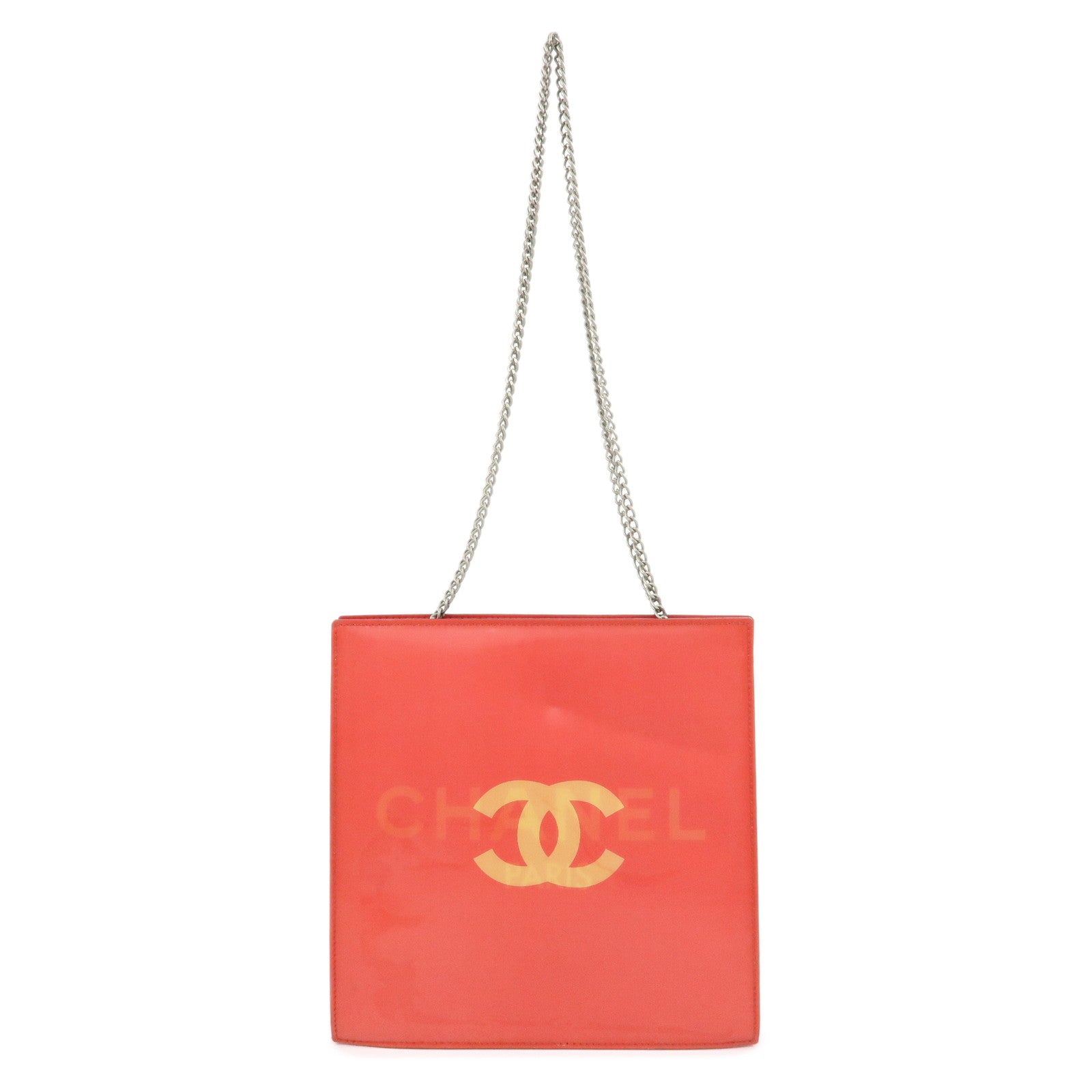 CHANEL COCO Mark PVC Hologram Chain Shoulder Bag Red