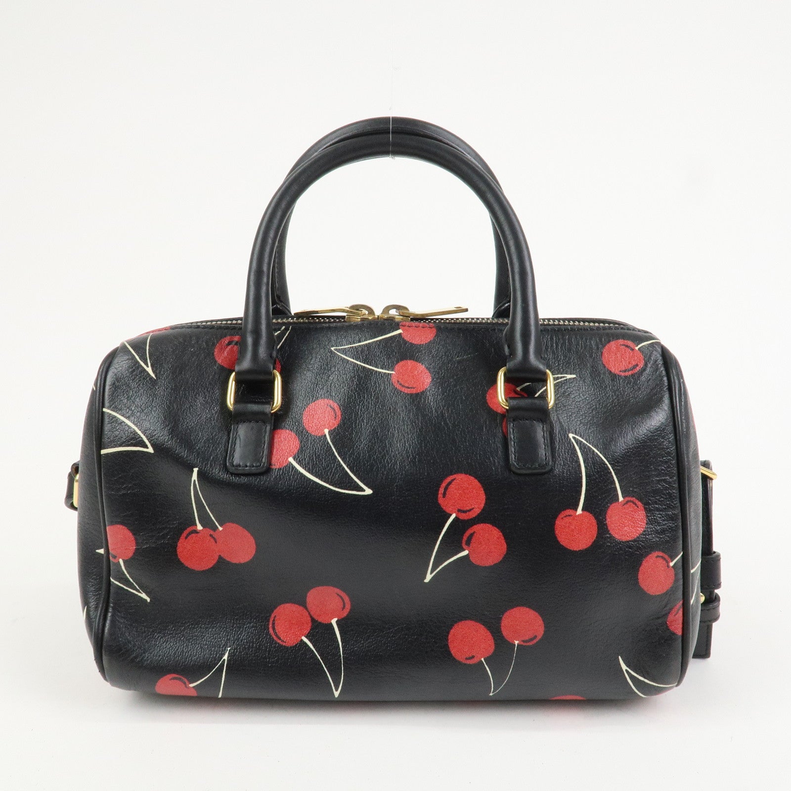 SAINT LAURENT PARIS Baby Duffle Leather Cherry 2Way Hand Bag 330958