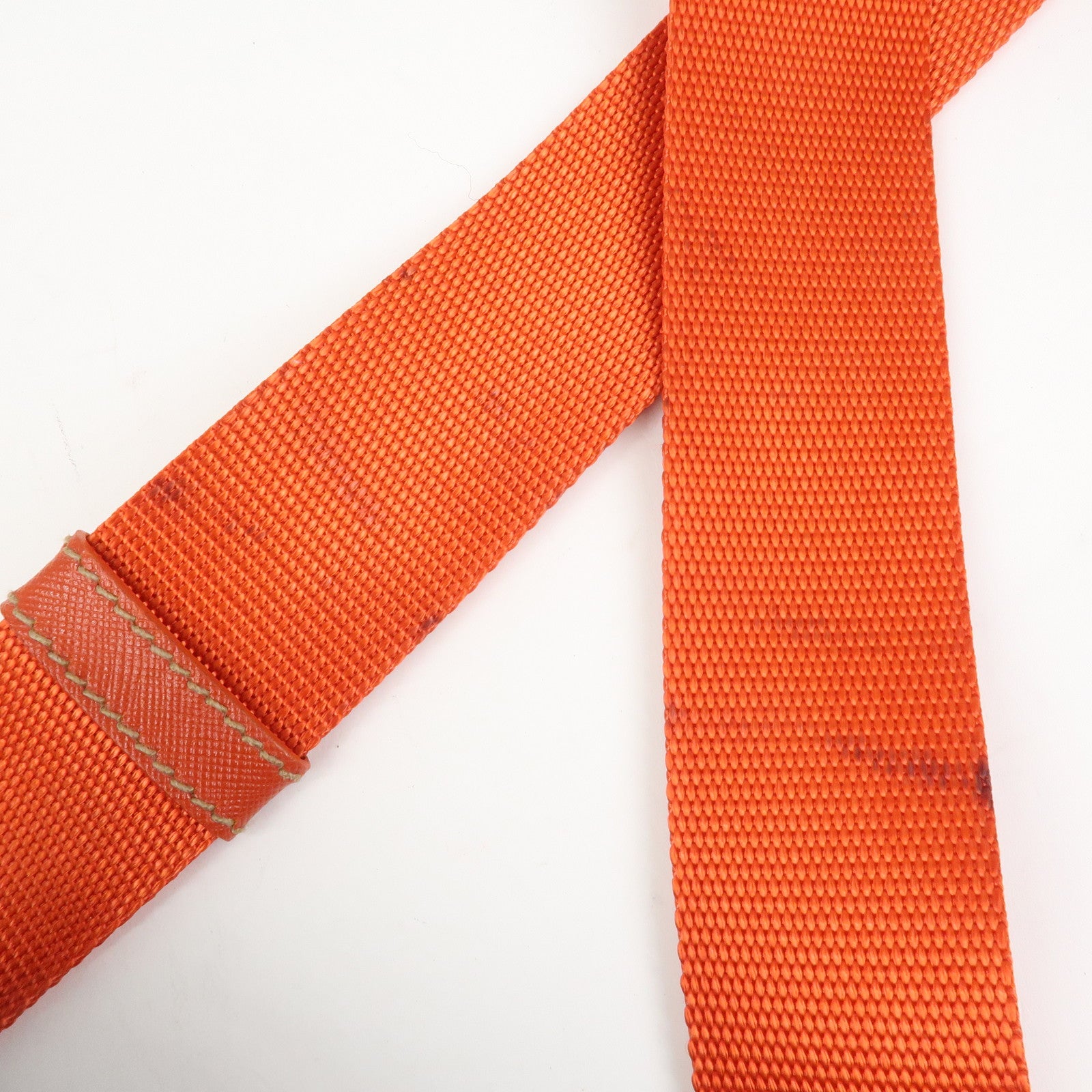 PRADA Triangle Logo Nylon Saffiano Leather Shoulder Bag Orange