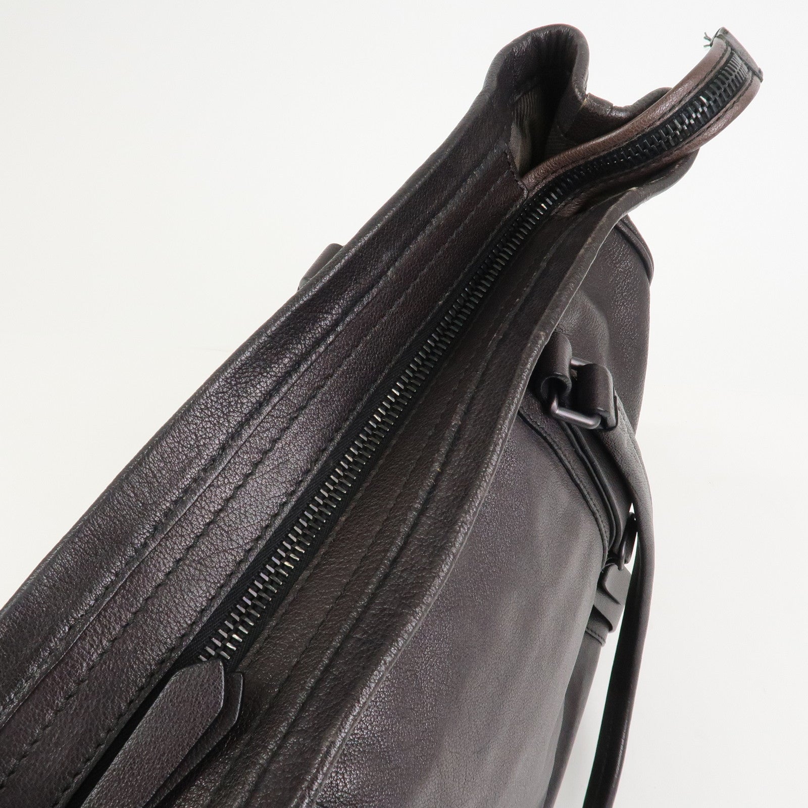 BURBERRY Logo Leather Tote Bag Shoulder Bag Black