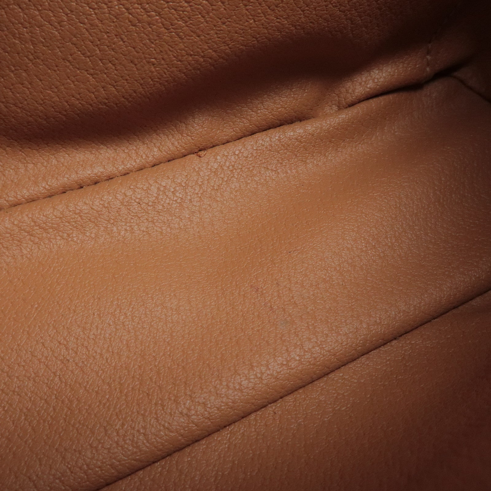 CELINE Macadam PVC Coated Canvas Leather Hand Bag Vanity Bag Brown