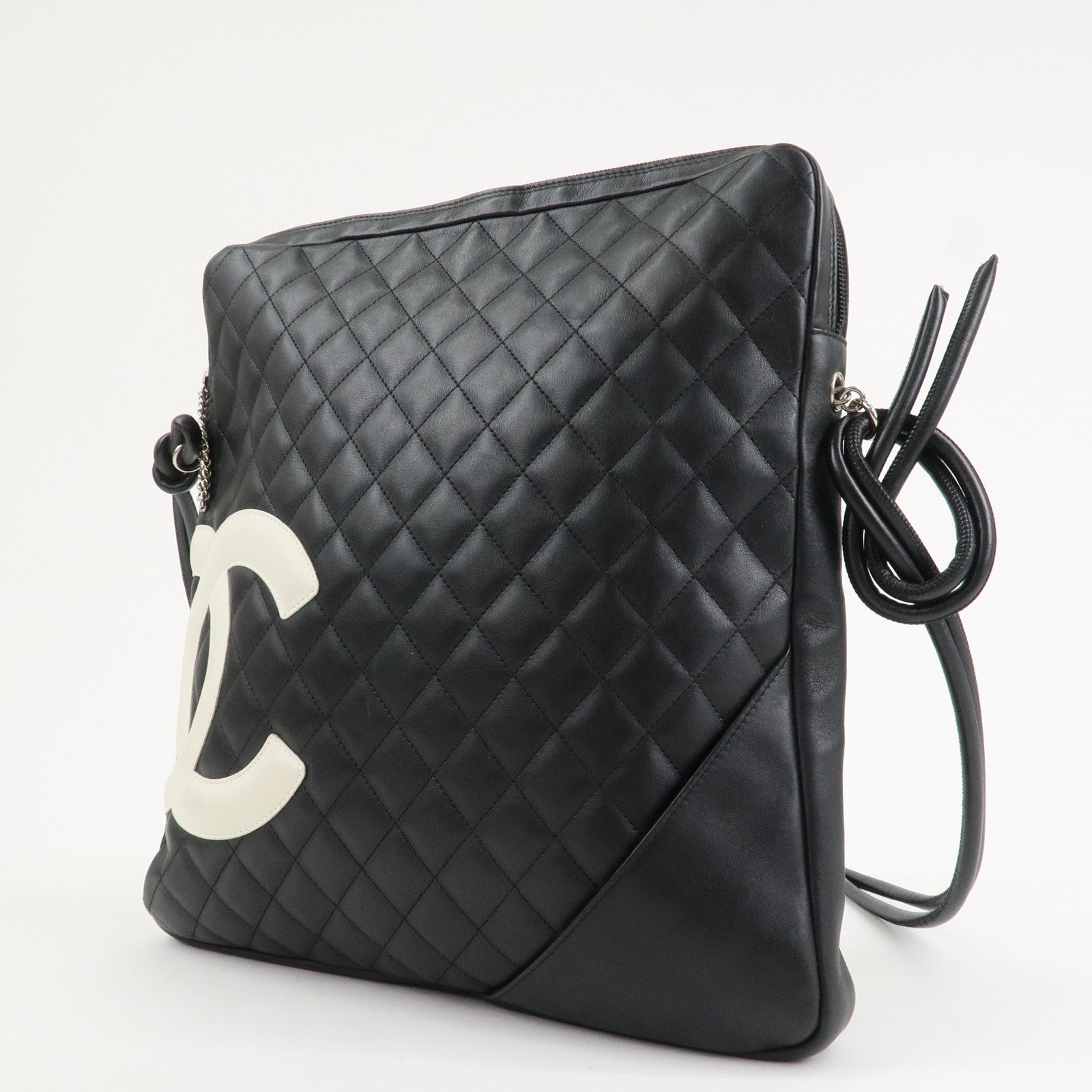 CHANEL Cambon Line COCO Mark Lamb Skin Large Shoulder Bag A25179