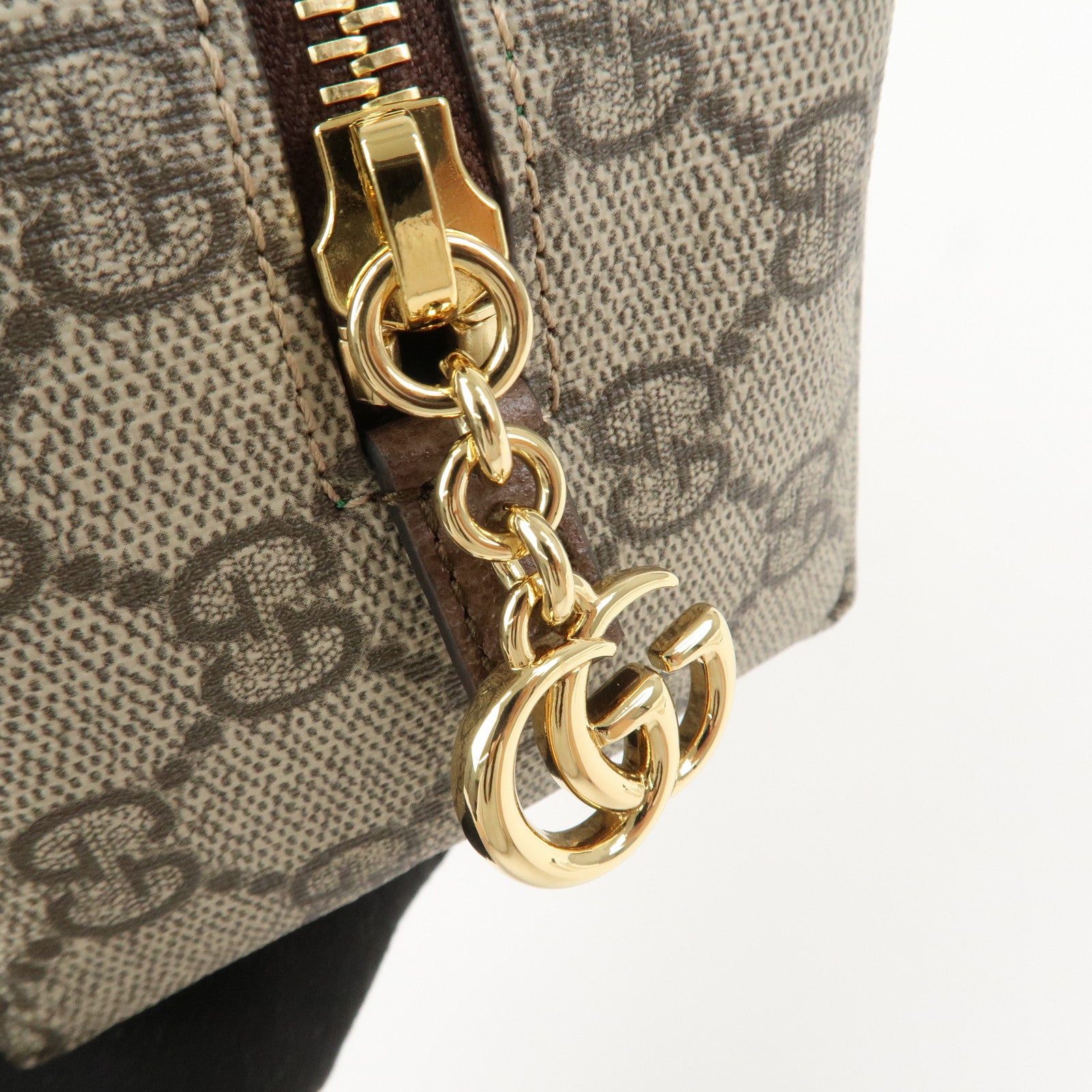GUCCI GG Marmont GG Supreme Cosmetic Pouch Beige Brown 548393